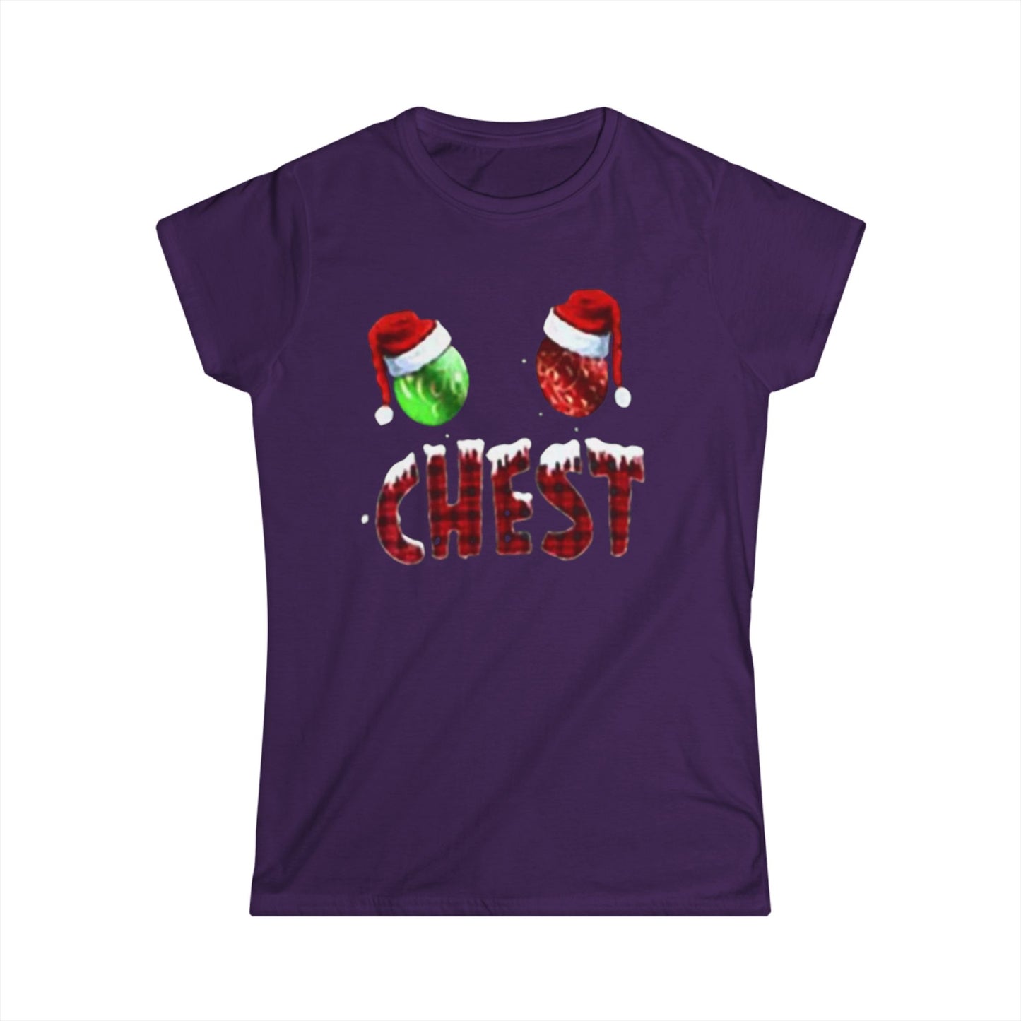 Chest Christmas Tee — Festive Ornaments & Santa Hats Holiday Shirt