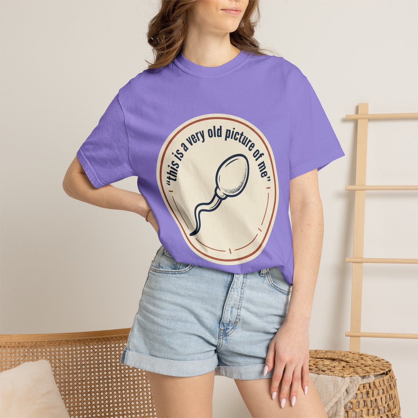 Vintage Sperm Graphic T-Shirt — "this is a very old picture of me"