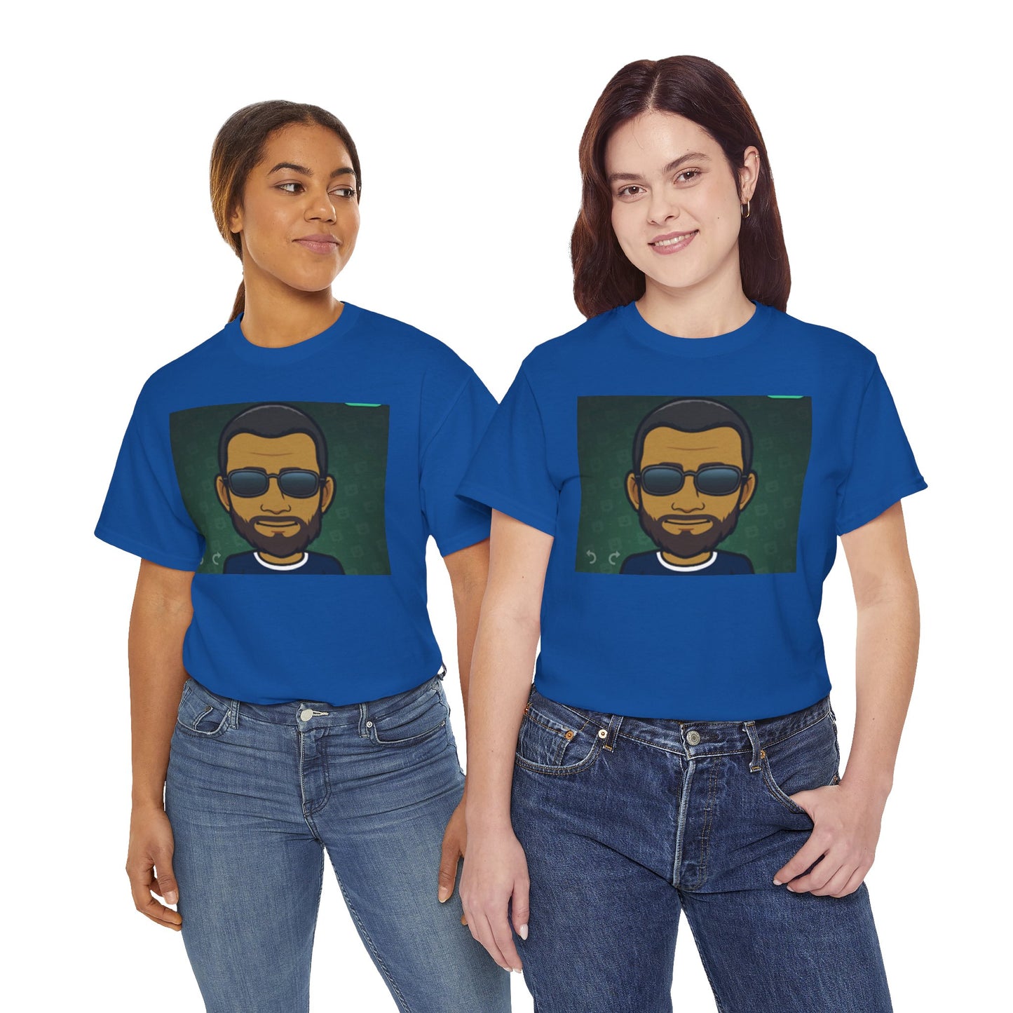 Bitmoji Portrait Tee — Cool Sunglasses Avatar Graphic T-Shirt Printify