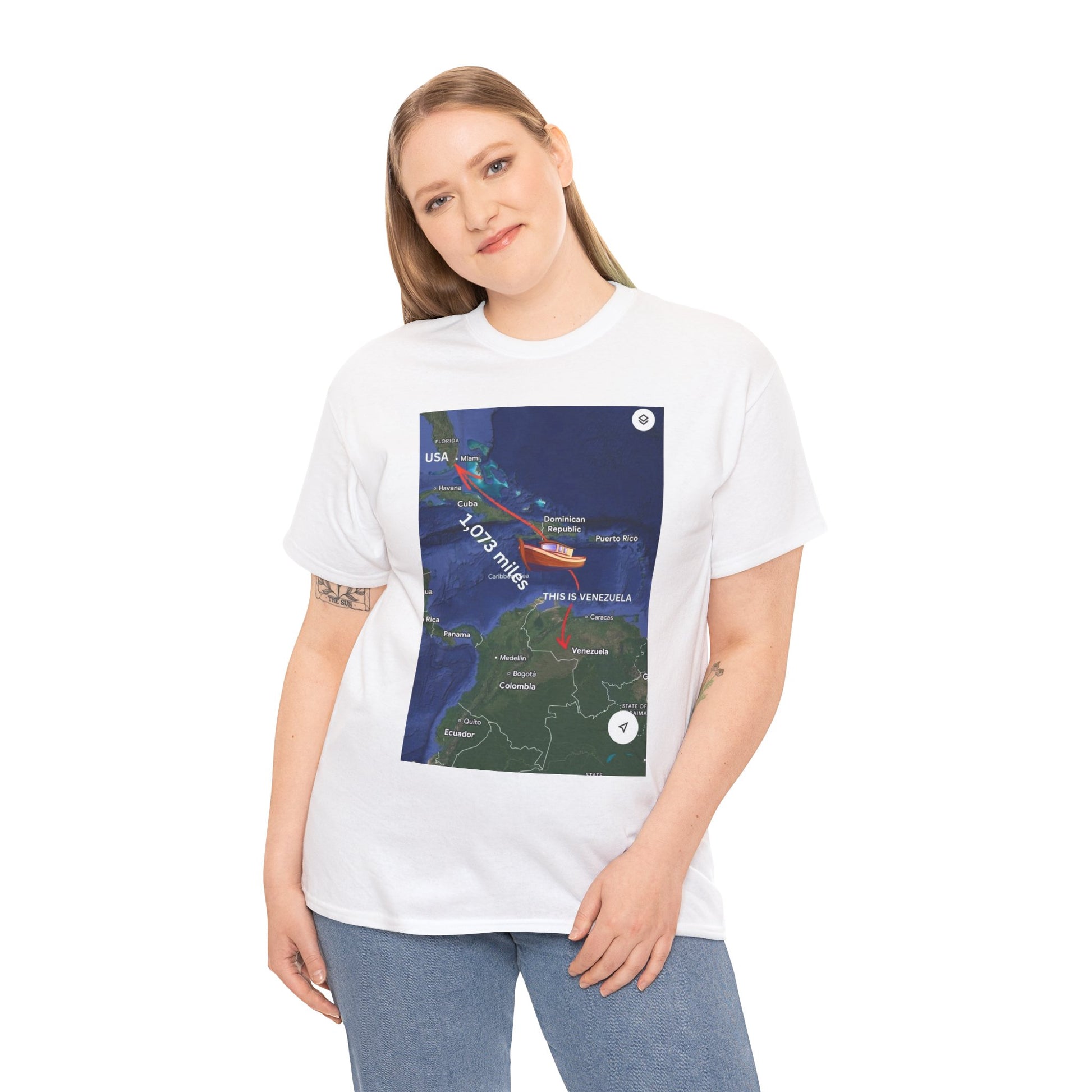 Weather Radar Tee — Tropical Storm Tracking Map Graphic Shirt Printify