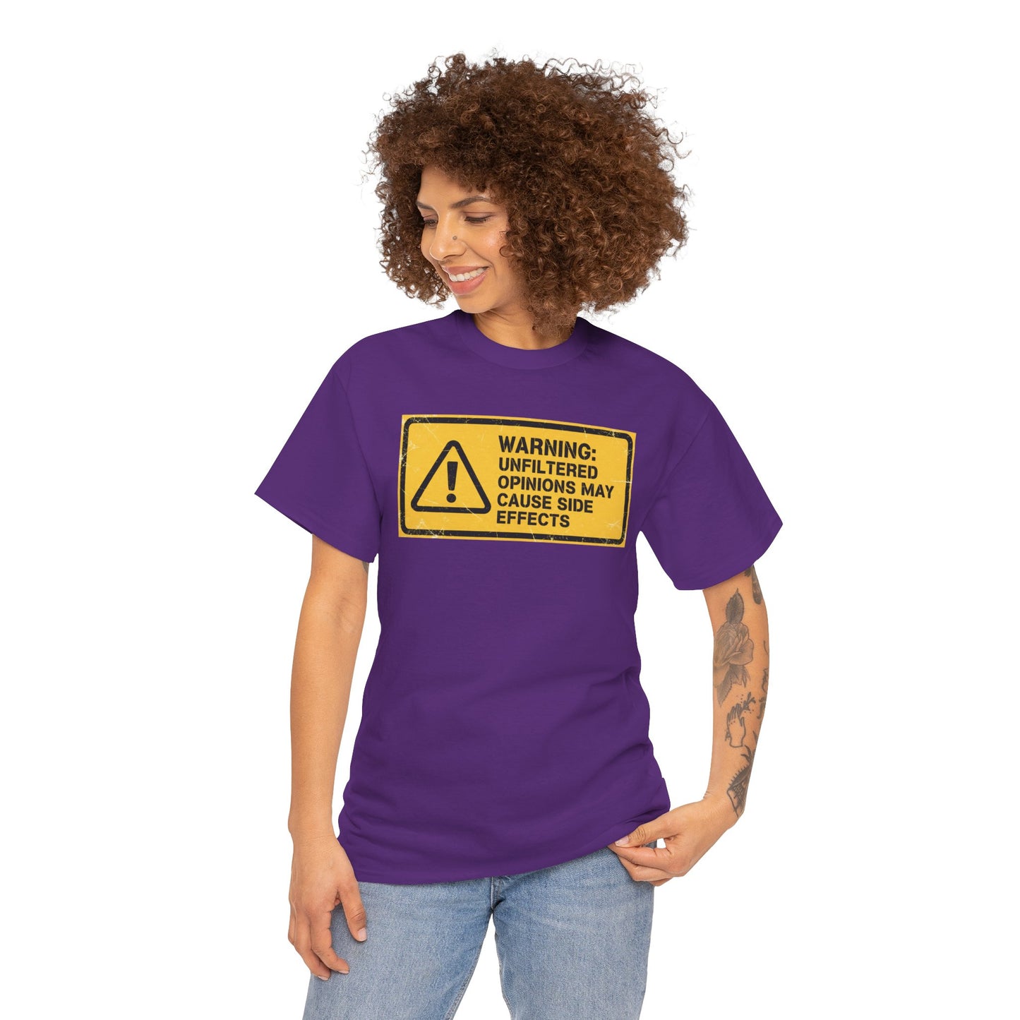 T-Shirt — "Warning: Unfiltered Opinions May Cause Side Effects" Graphic Tee