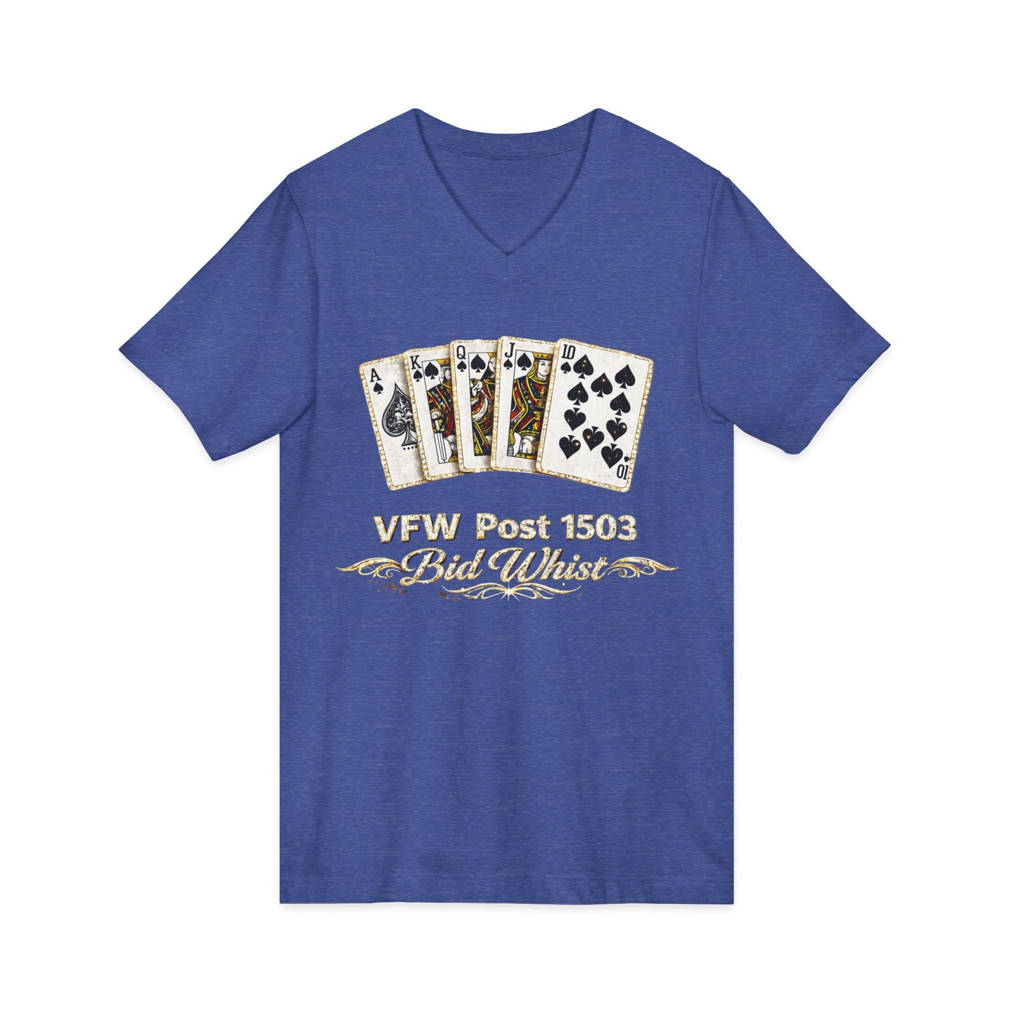 VFW Post 1106 'Bad Beats' Poker Card V-Neck Tee