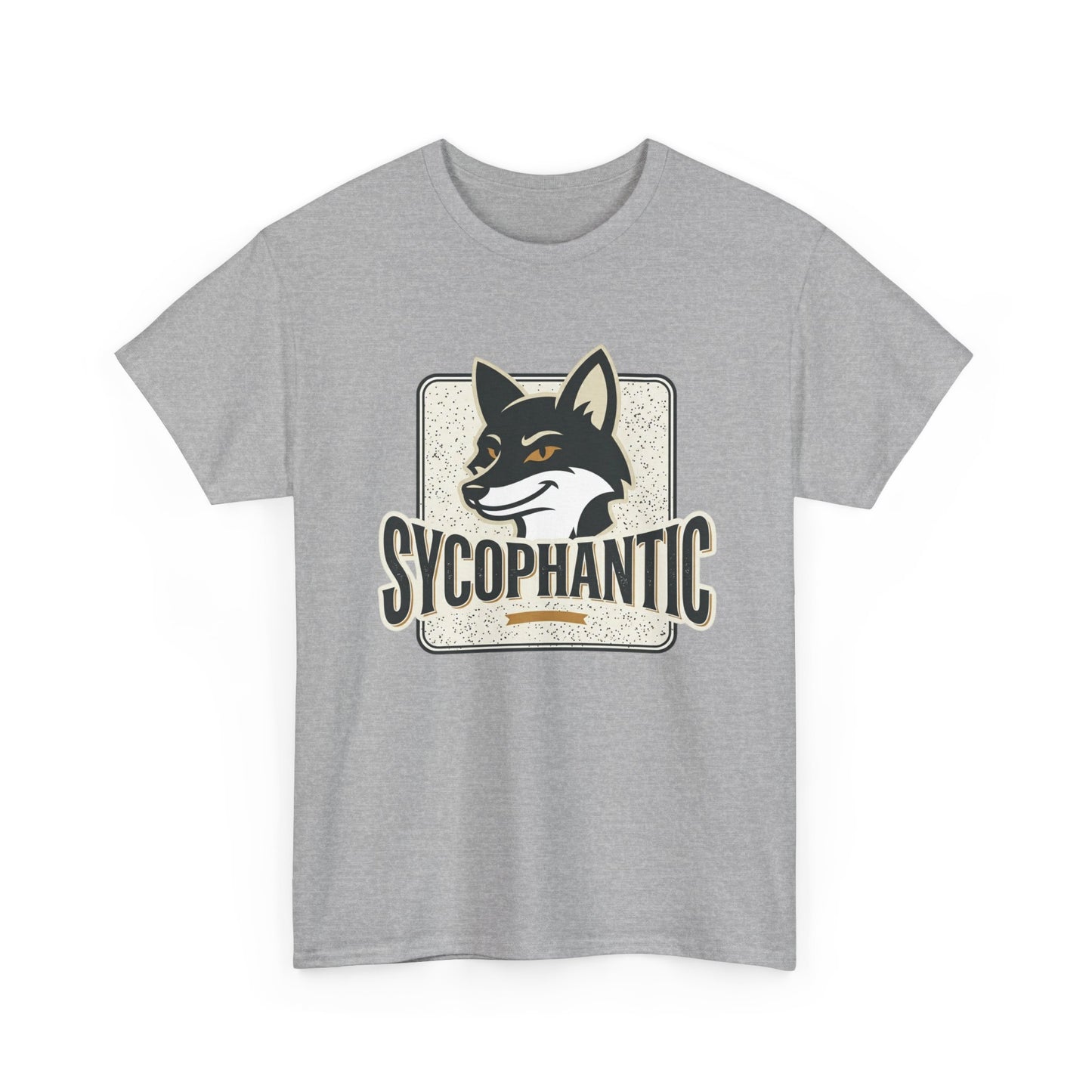 Sycophantic Fox Graphic Tee — Retro Animal Logo T-Shirt