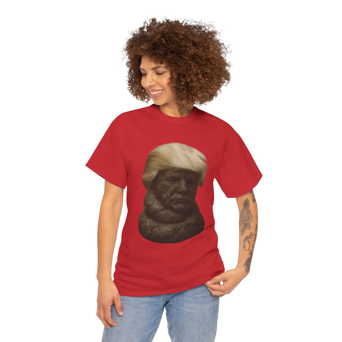 Graphic Tee — Bronze Bust Illustration T‑Shirt