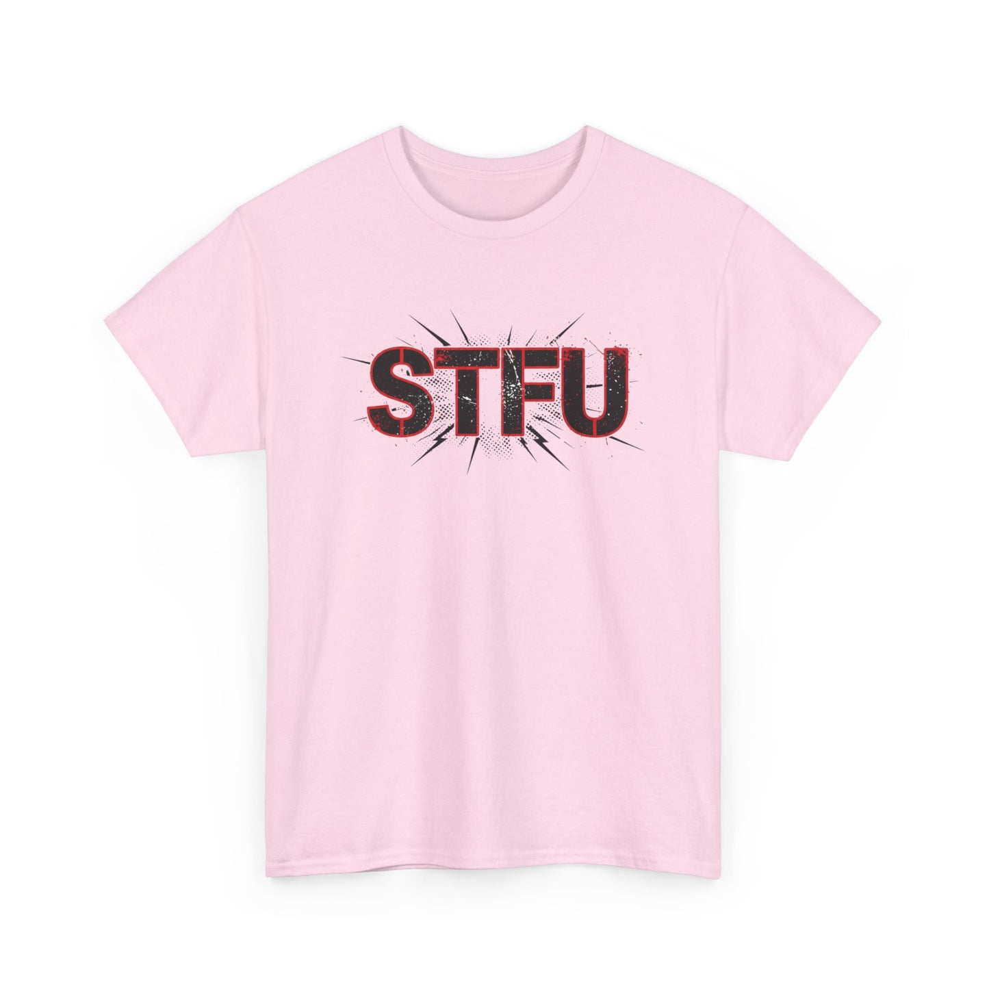 STFU Graphic Tee — Bold Distressed Text Shirt for Statement Style Printify