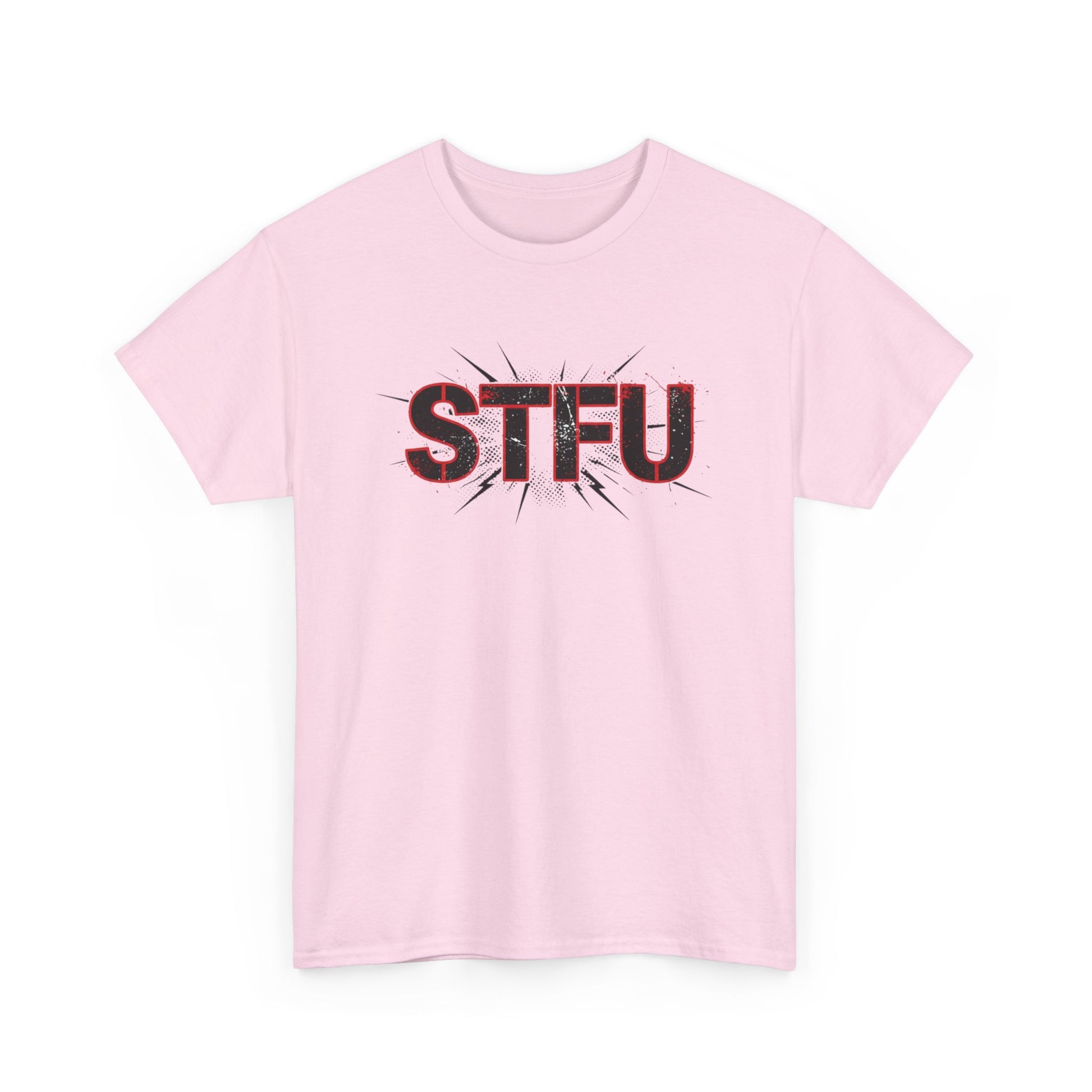 STFU Graphic Tee — Bold Distressed Text Shirt for Statement Style Printify