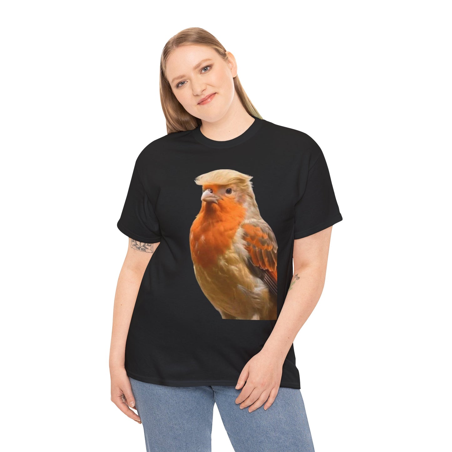 Robin Illustration T-Shirt — Cute Red-Breast Bird Graphic Tee