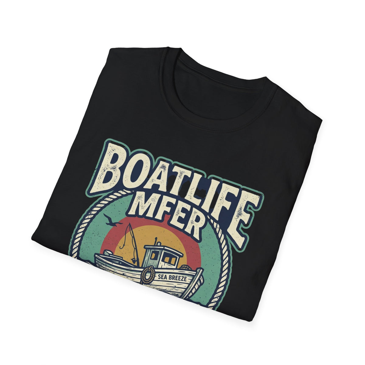Boat Life T-Shirt – Vintage Fishing Boat Graphic 'Boat Life MFER' Tee