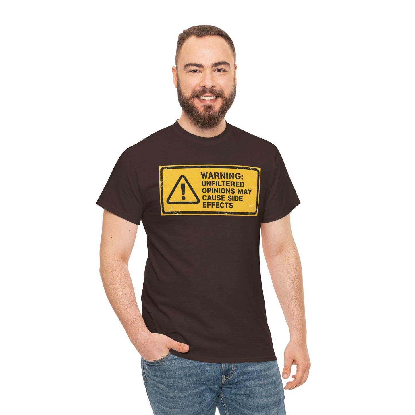 T-Shirt — "Warning: Unfiltered Opinions May Cause Side Effects" Graphic Tee