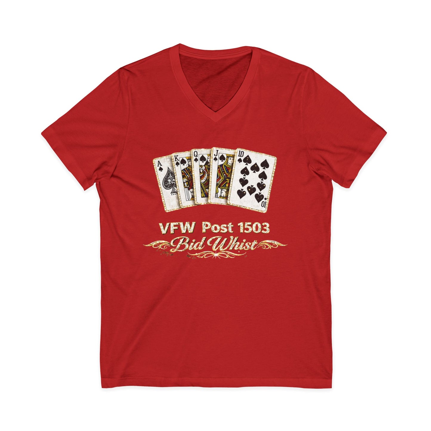 VFW Post 1106 'Bad Beats' Poker Card V-Neck Tee
