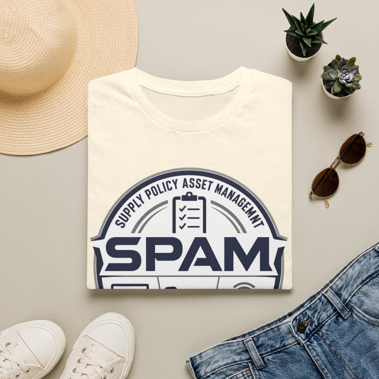 SPAM Supply Policy Asset Management T-Shirt — Logistics/ IT / Admin Graphic Tee