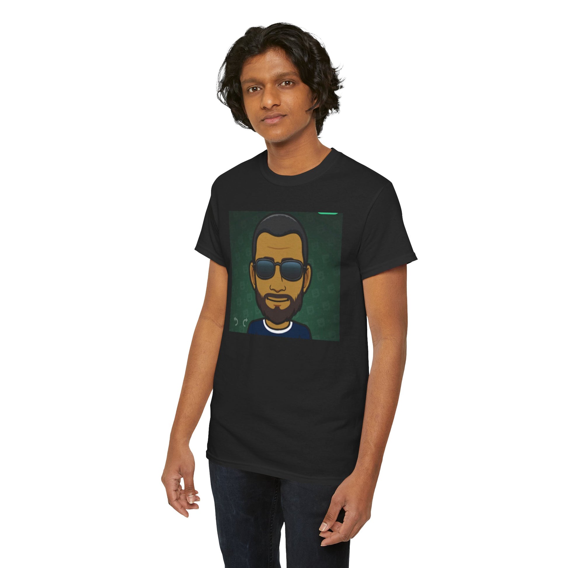 Bitmoji Portrait Tee — Cool Sunglasses Avatar Graphic T-Shirt Printify