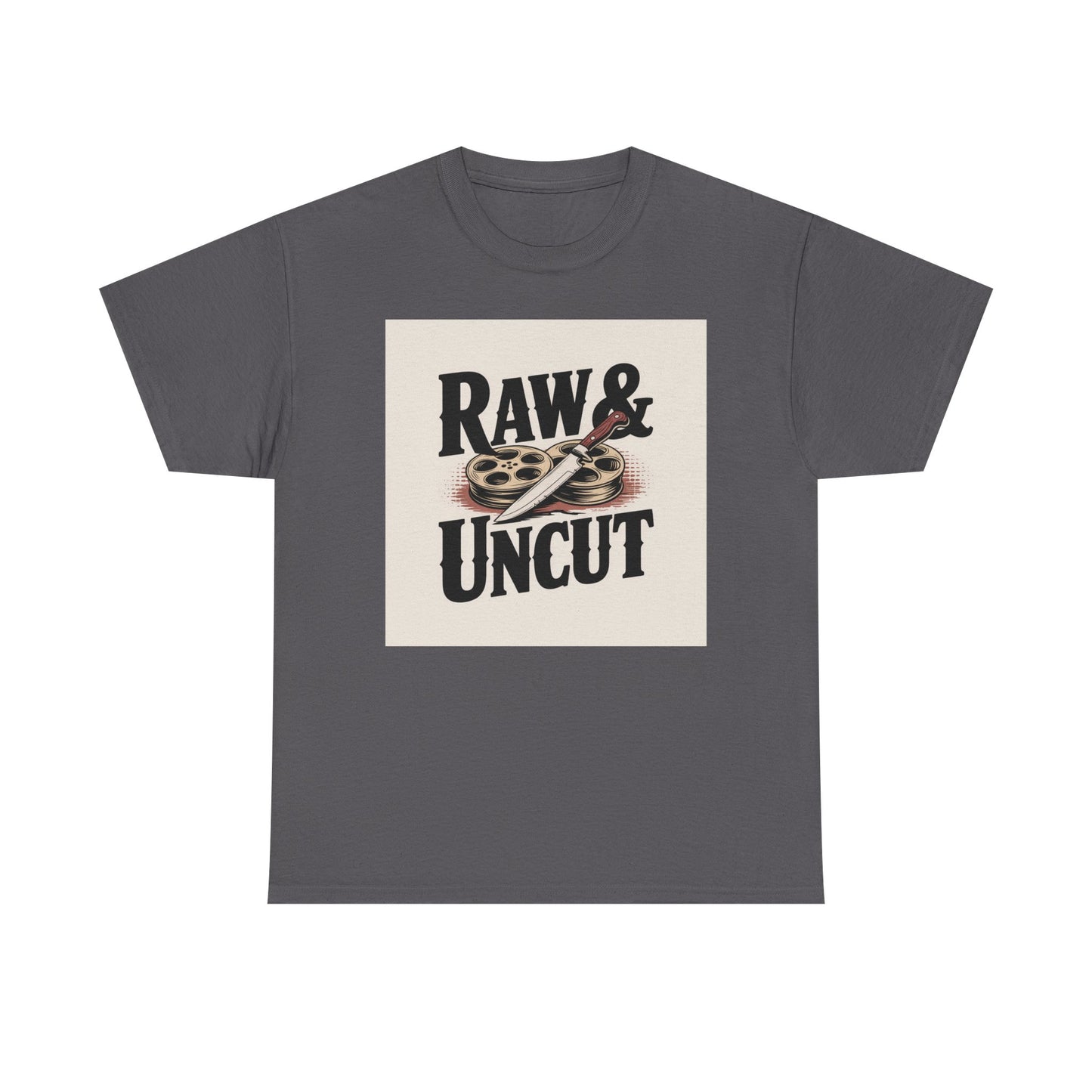Raw & Uncut Graphic Tee — Vintage Film Reel Movie Lover T-Shirt