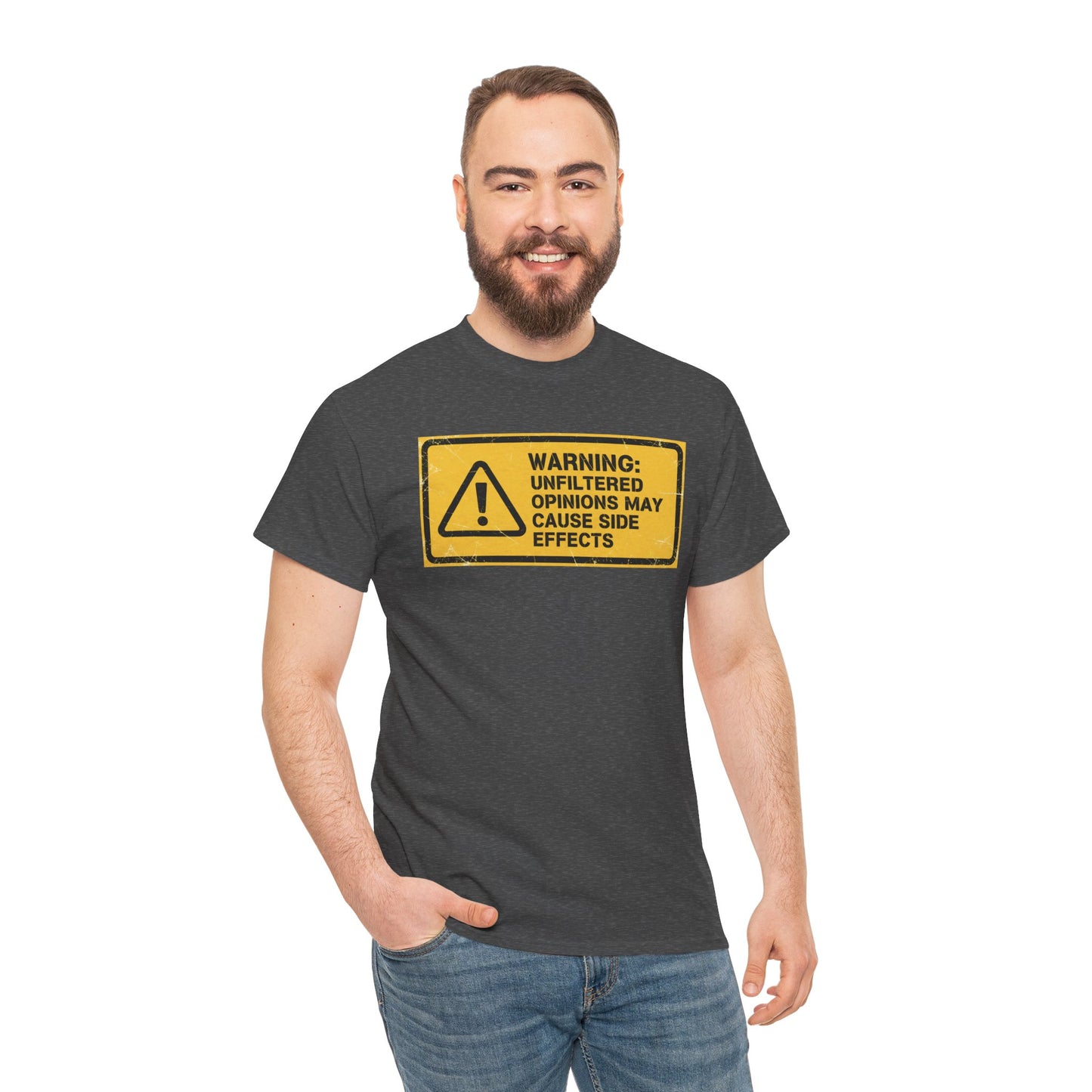 T-Shirt — "Warning: Unfiltered Opinions May Cause Side Effects" Graphic Tee