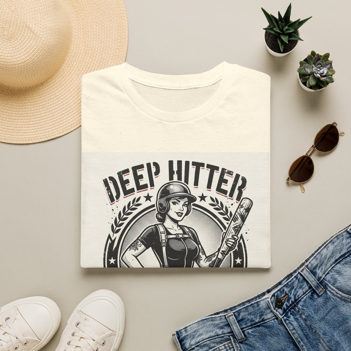 Deep Hitter Baseball Tee — Vintage Softball Graphic Shirt