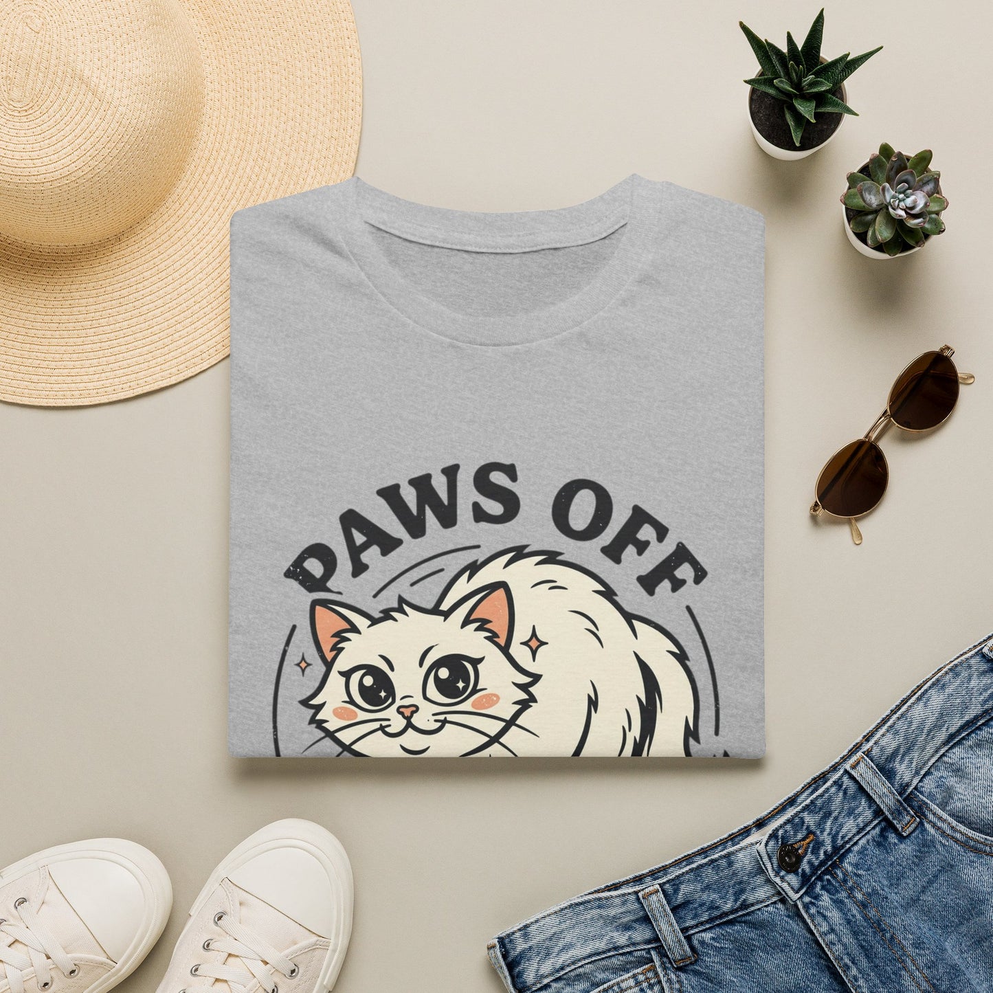Paws Off My Kitty T-Shirt — Cute Protective Cat Graphic Tee