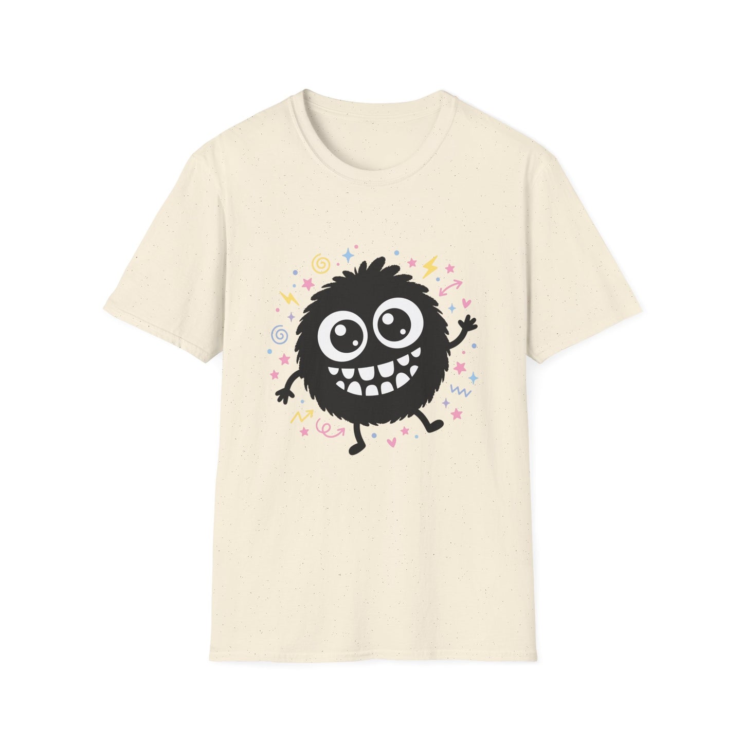 Cute Fuzzy Monster T-Shirt — Playful Cartoon Graphic Tee for Kids & Adults