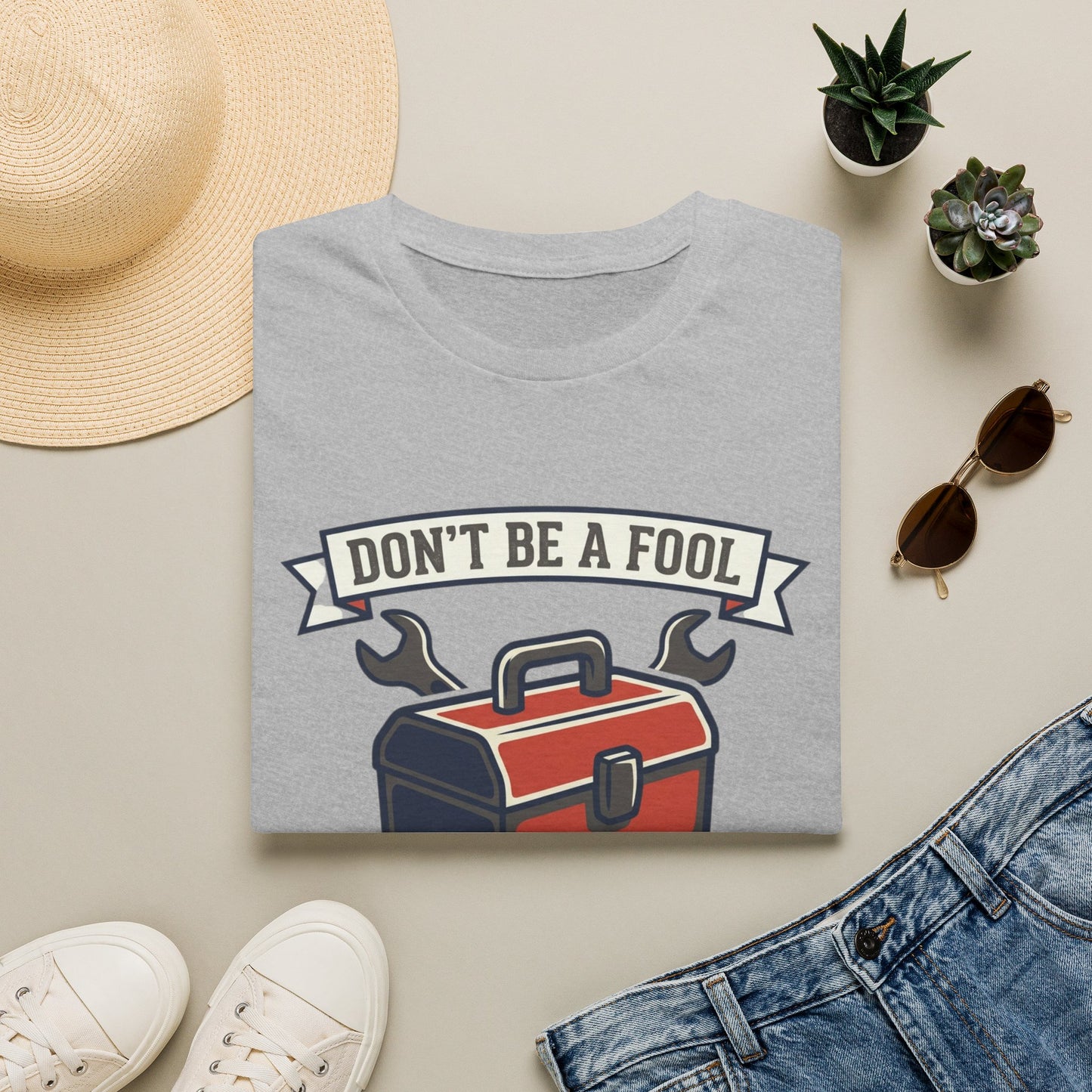 Don't Be a Fool Toolbox T‑Shirt — Wrap Your Tool Shirt for Mechanics & DIYers