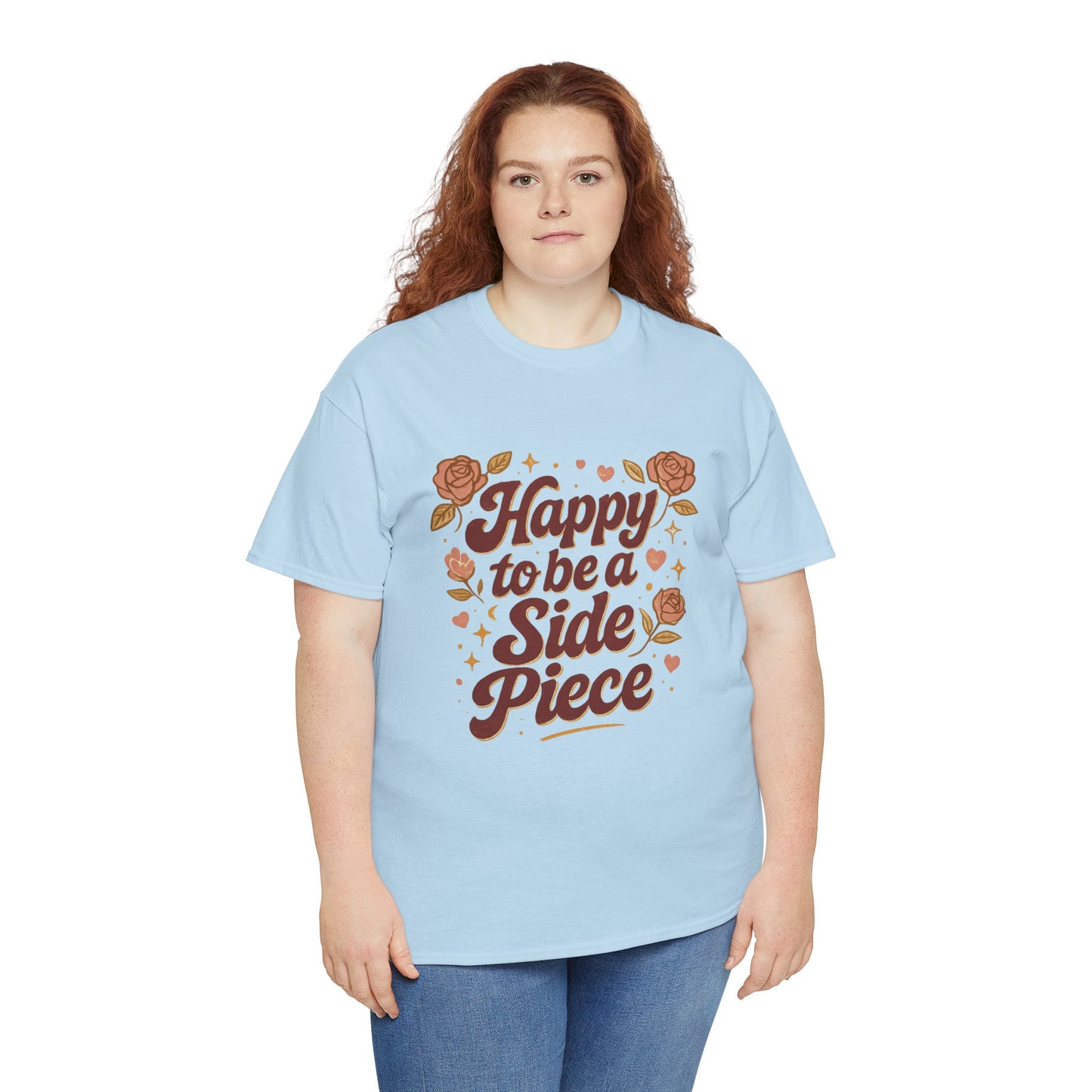 Happy to Be a Side Piece Tee — Retro Floral Statement T-Shirt