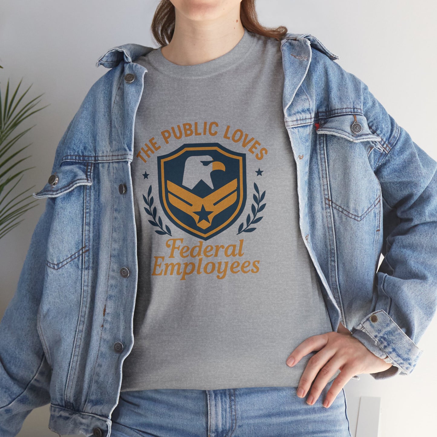 Federal Employees Tee – “The Public Loves Federal Employees” Patriotic Badge Shirt