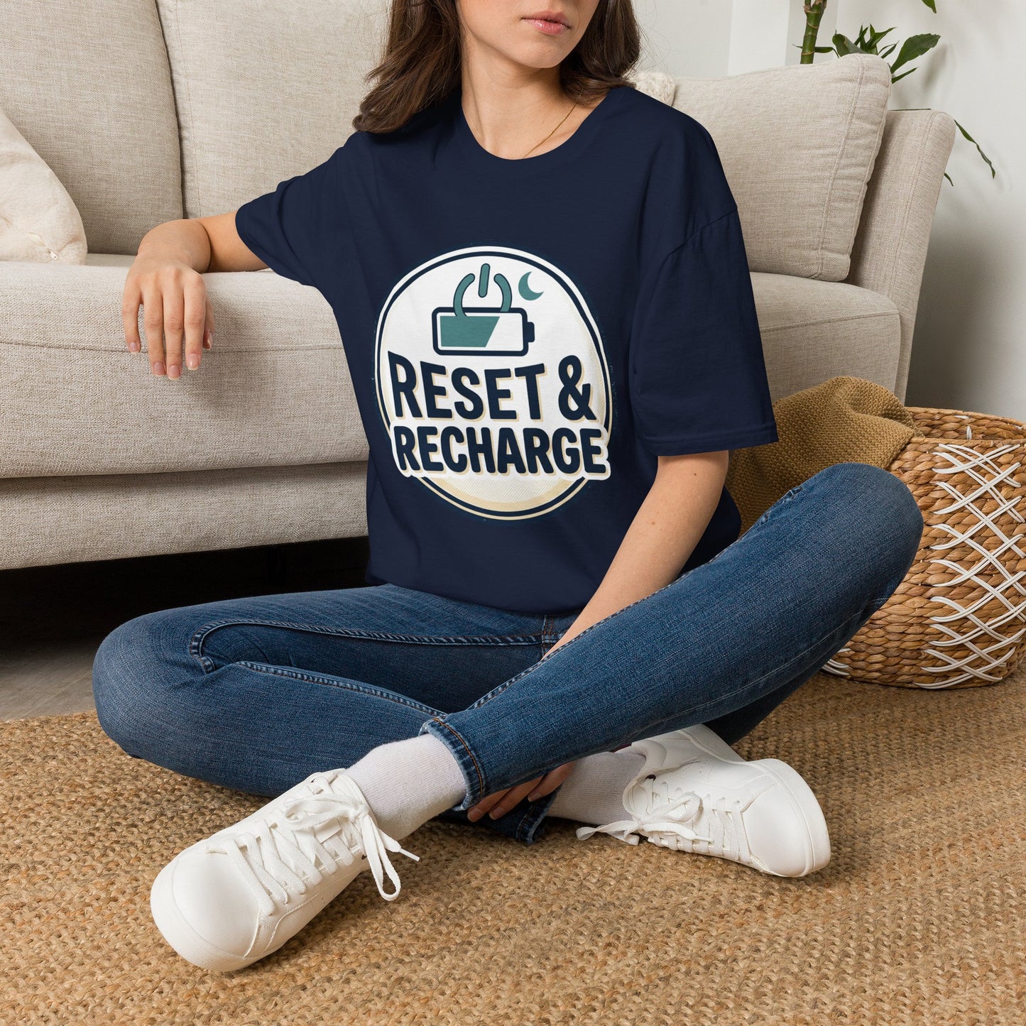 Reset & Recharge T-Shirt — Self-Care Relaxation Graphic Tee