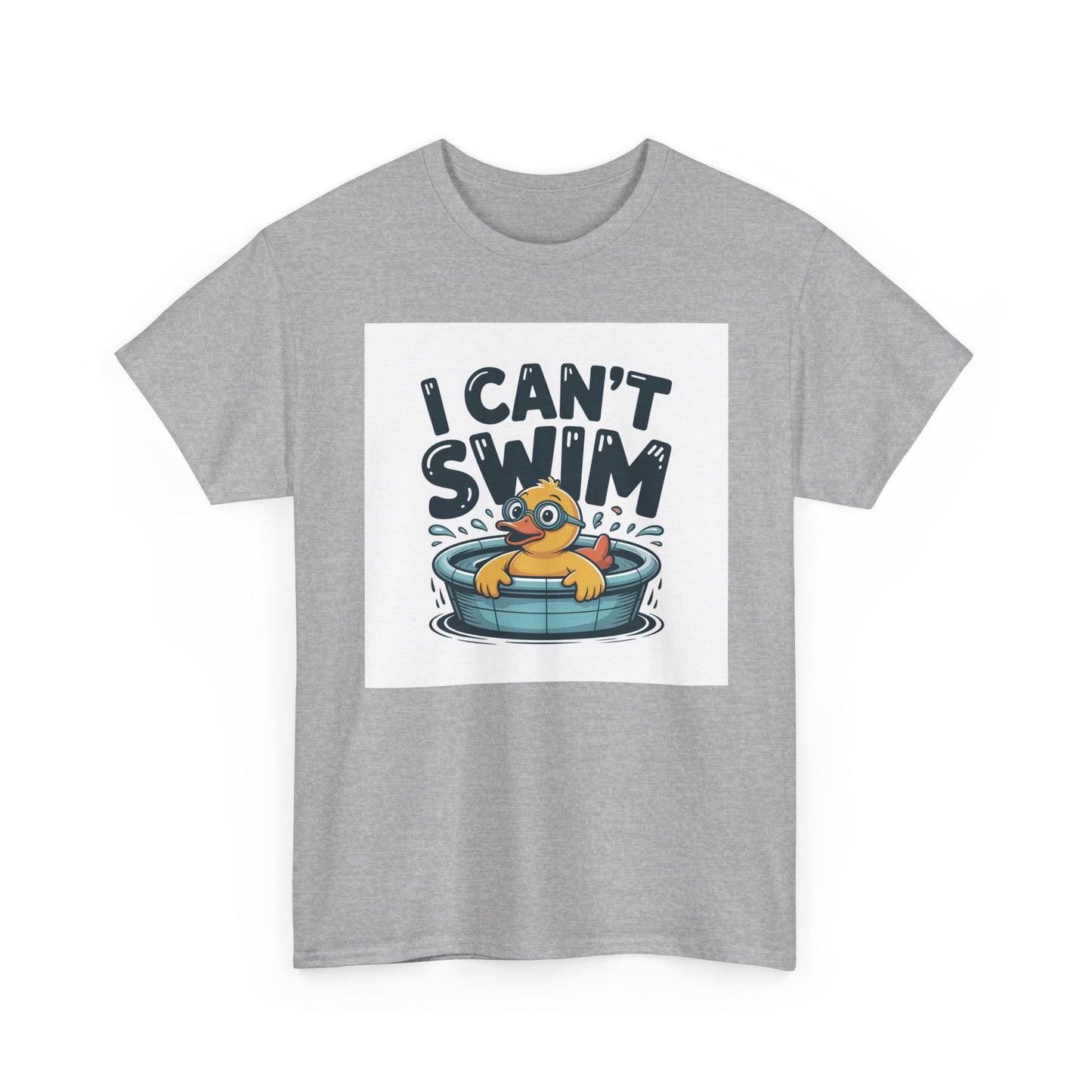 I Can't Swim Duck T-Shirt — Cute Funny Pool Float Graphic Tee