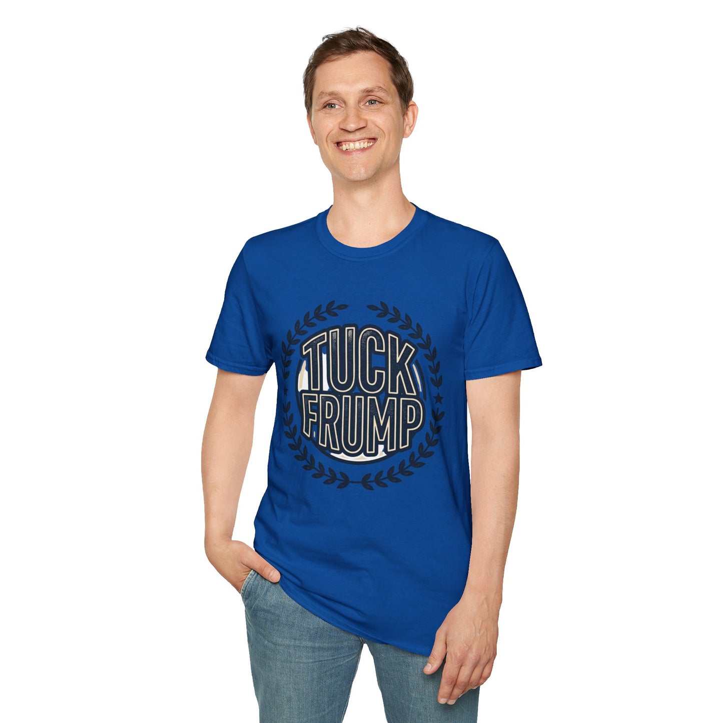 "Tuck Frump" Vintage Laurel Emblem Political Satire Tee