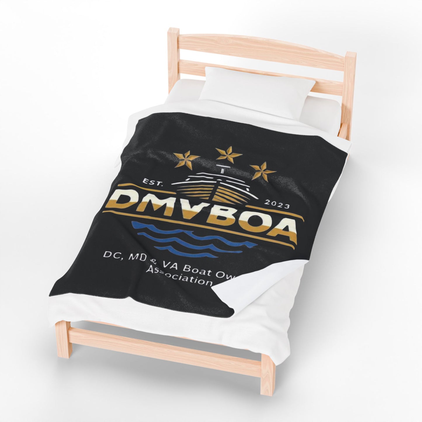 DMVBOA Velveteen Plush Blanket — DC/MD/VA Boat Owners Association Cozy Throw (Est. 2023)