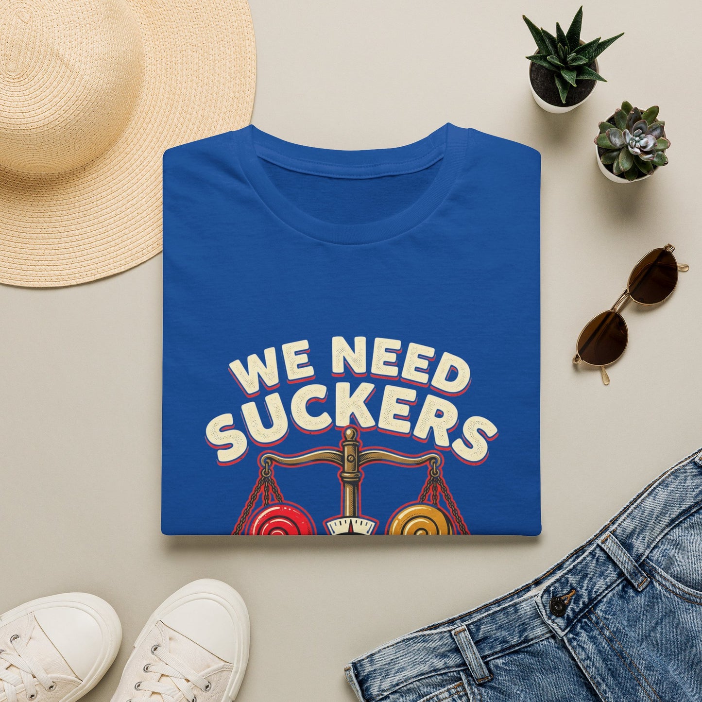 "We Need Suckers to Keep Things Balanced" Retro Candy Scale Tee