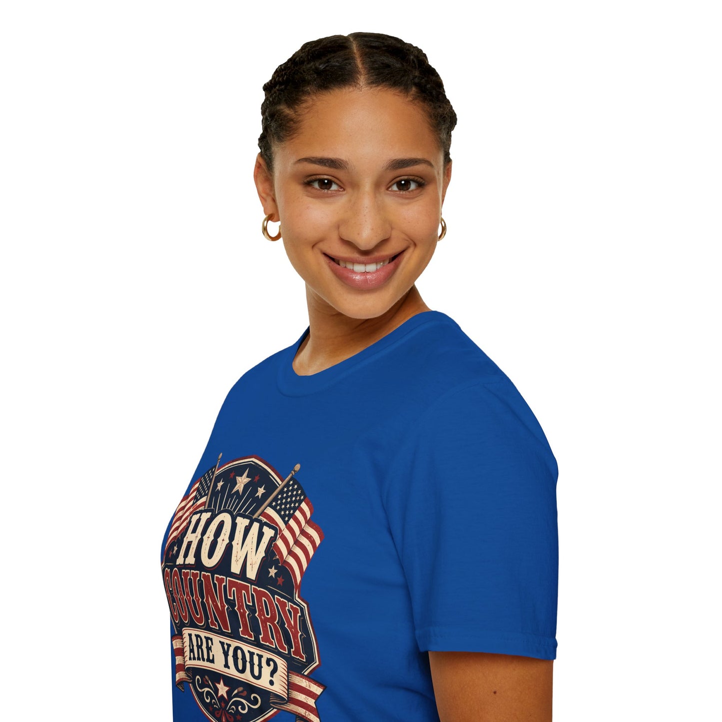How Country Are You? T-Shirt — Vintage American Flag Country Graphic Tee
