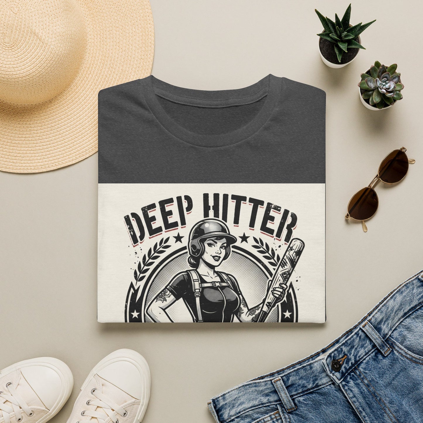 Deep Hitter Baseball Tee — Vintage Softball Graphic Shirt