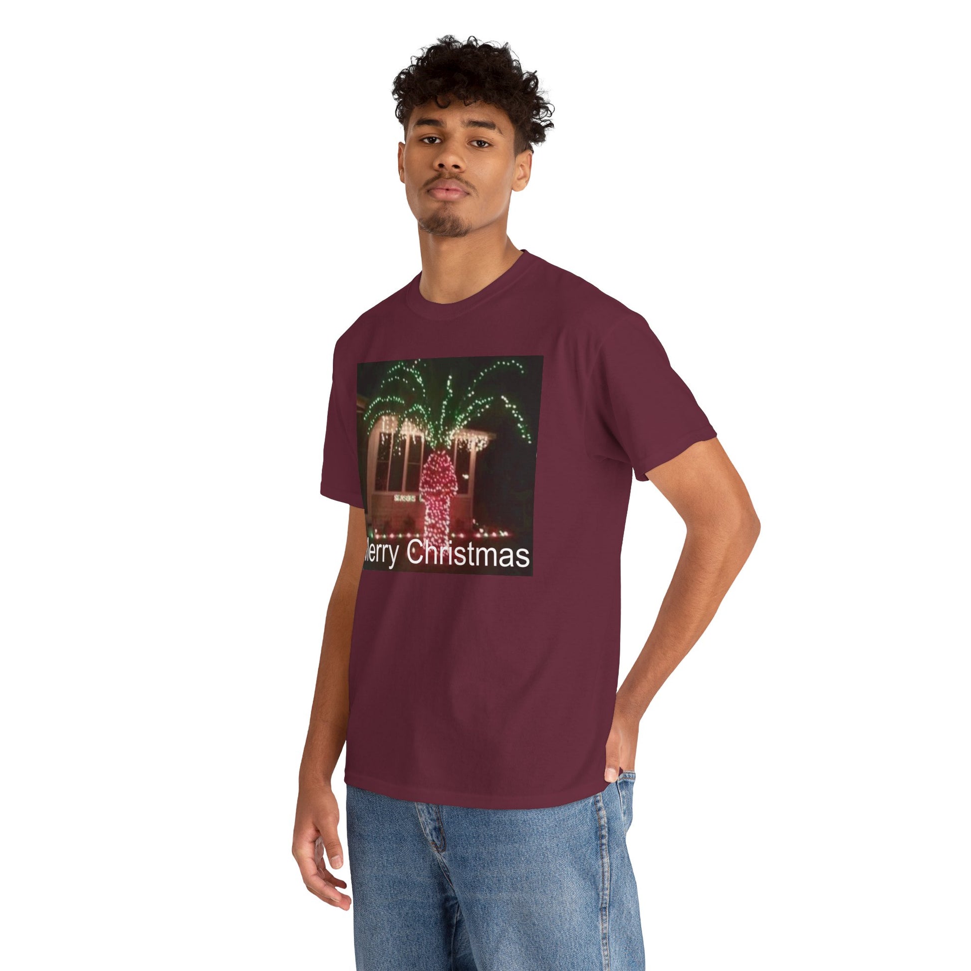Christmas Lights Tee — 'Merry Christmas' Holiday Graphic T-Shirt Printify