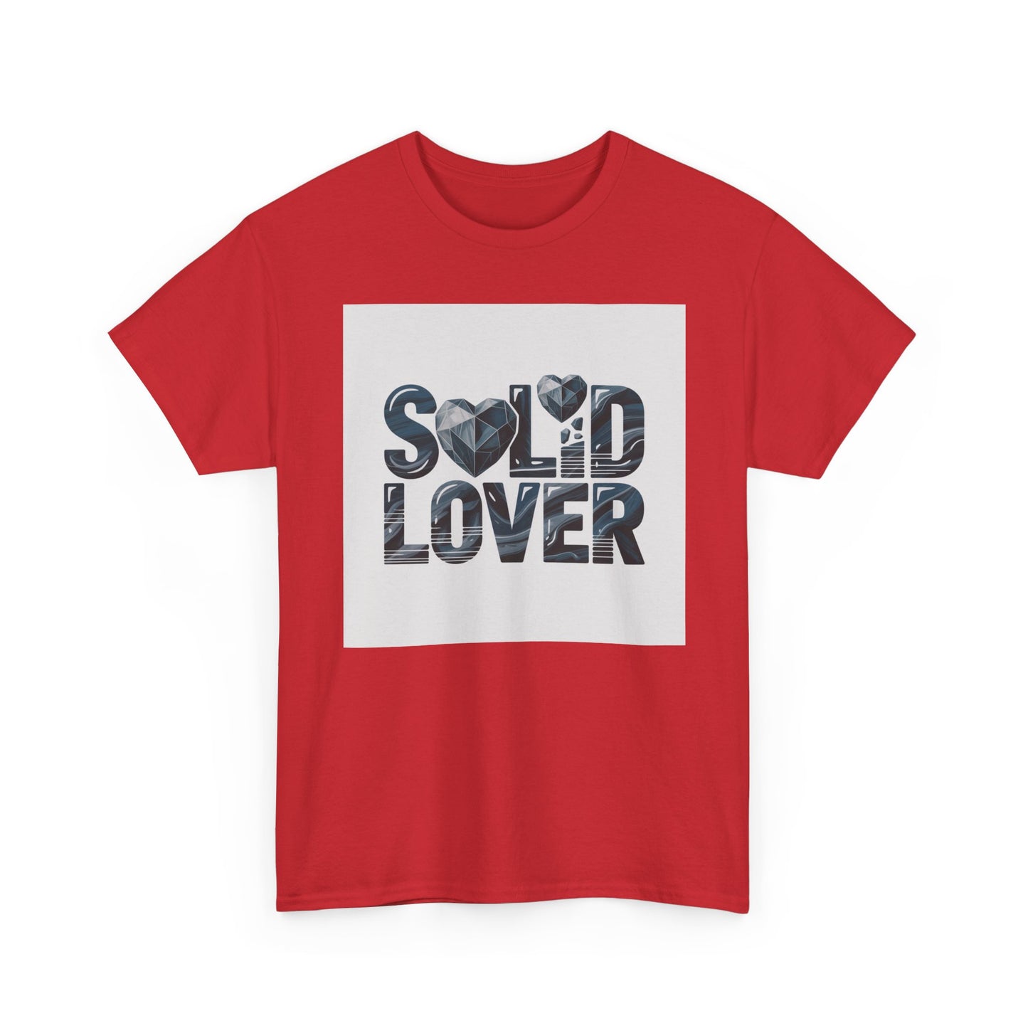 Solid Lover T‑Shirt — Bold Heart Typography Tee for Couples & Romance
