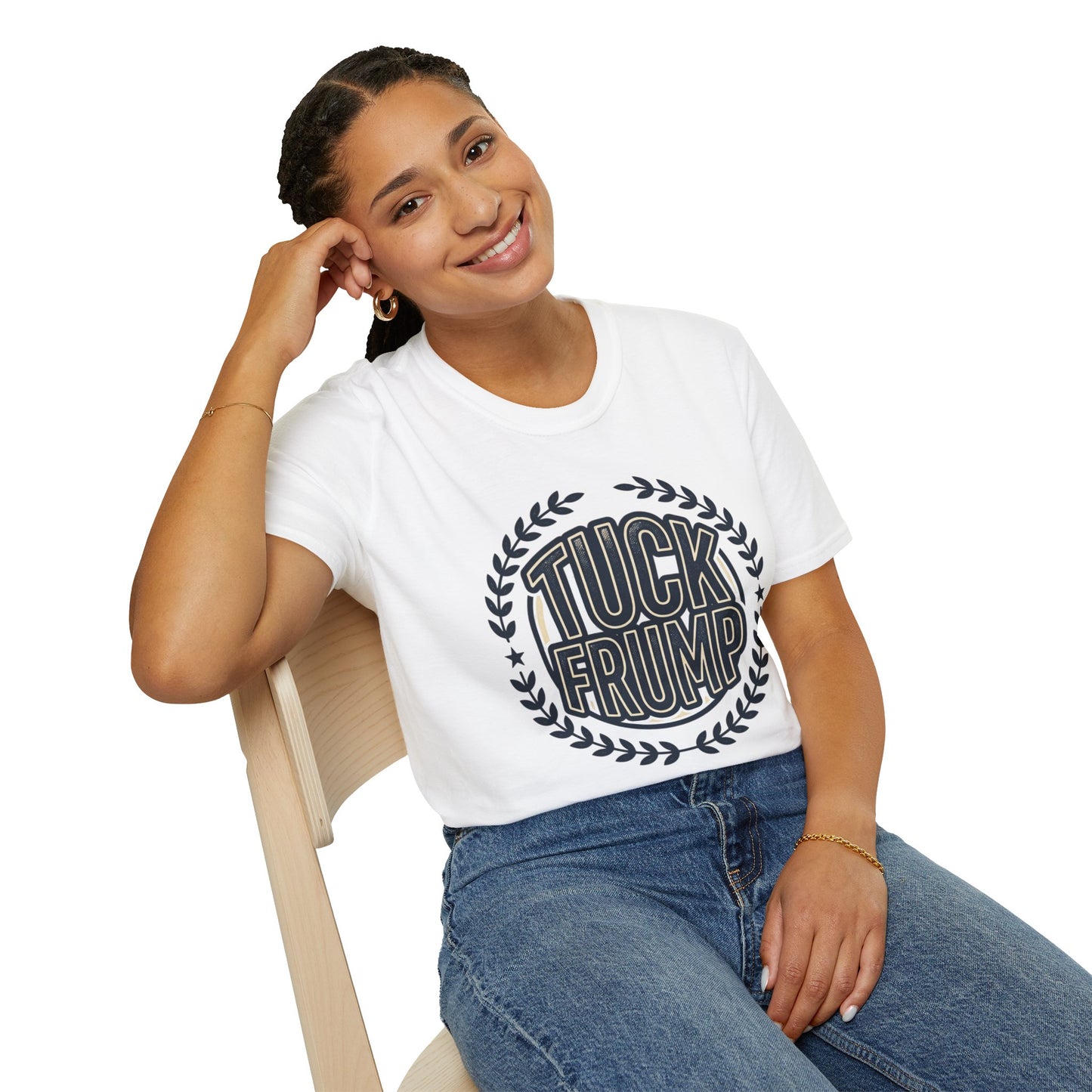 "Tuck Frump" Vintage Laurel Emblem Political Satire Tee