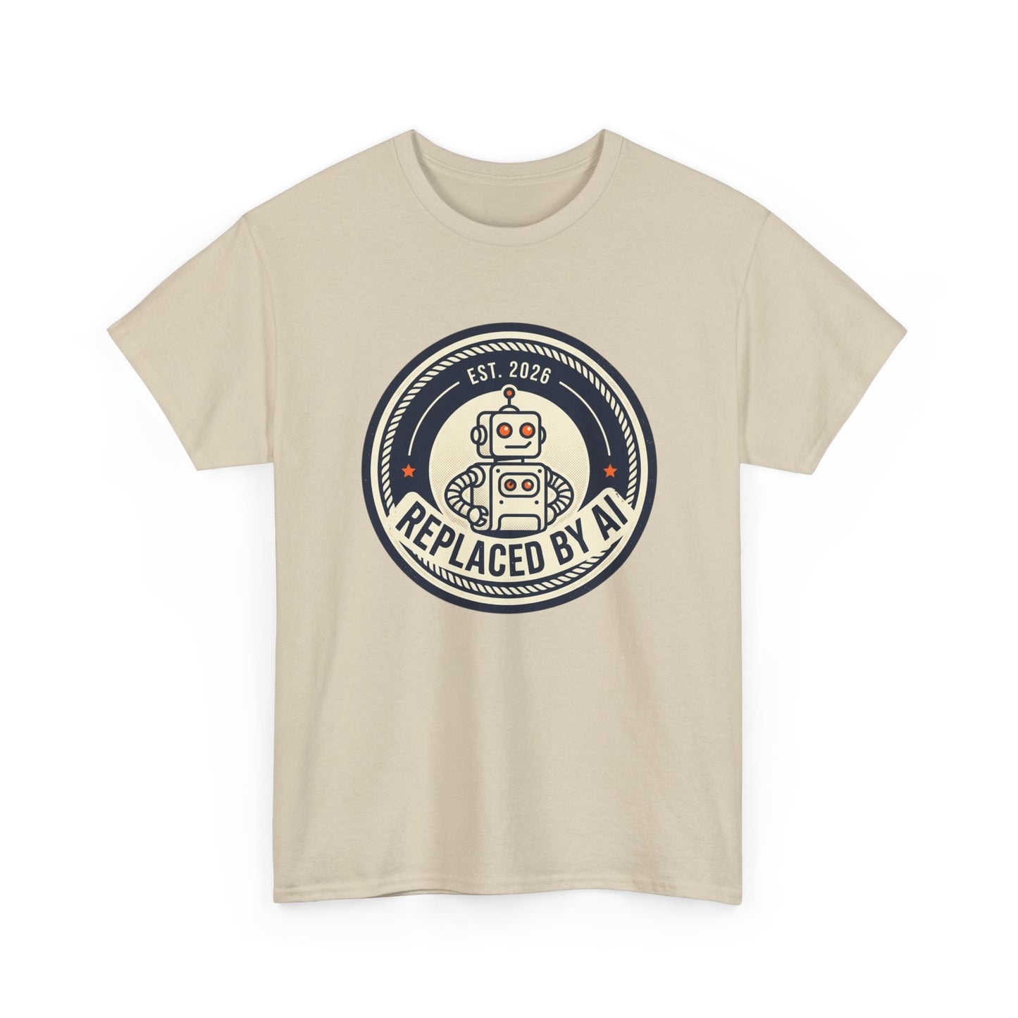 "Replaced by AI" Retro Robot Graphic Tee