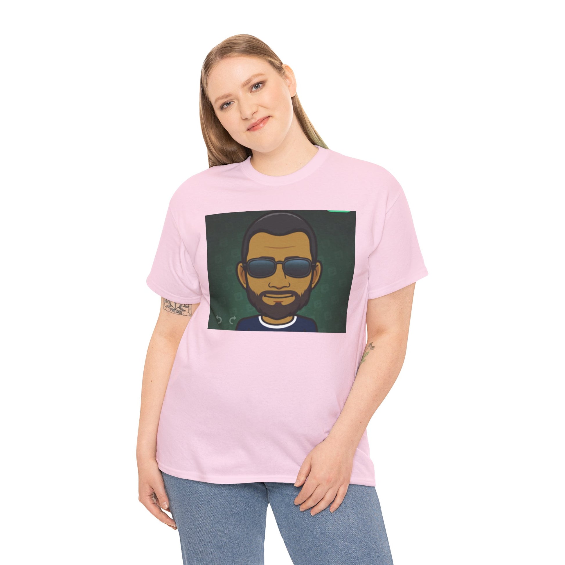 Bitmoji Portrait Tee — Cool Sunglasses Avatar Graphic T-Shirt Printify