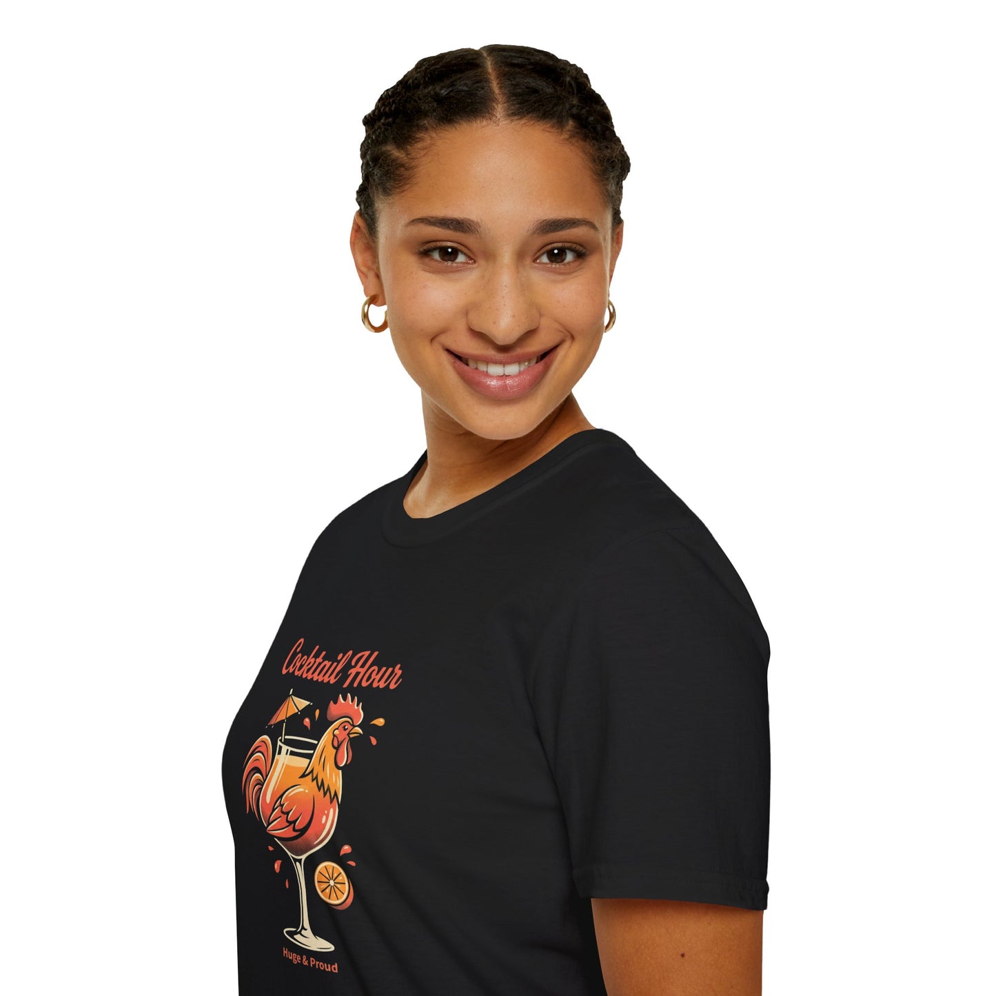Cocktail Hour Rooster T-Shirt — Funny Bar & Happy Hour Graphic Tee