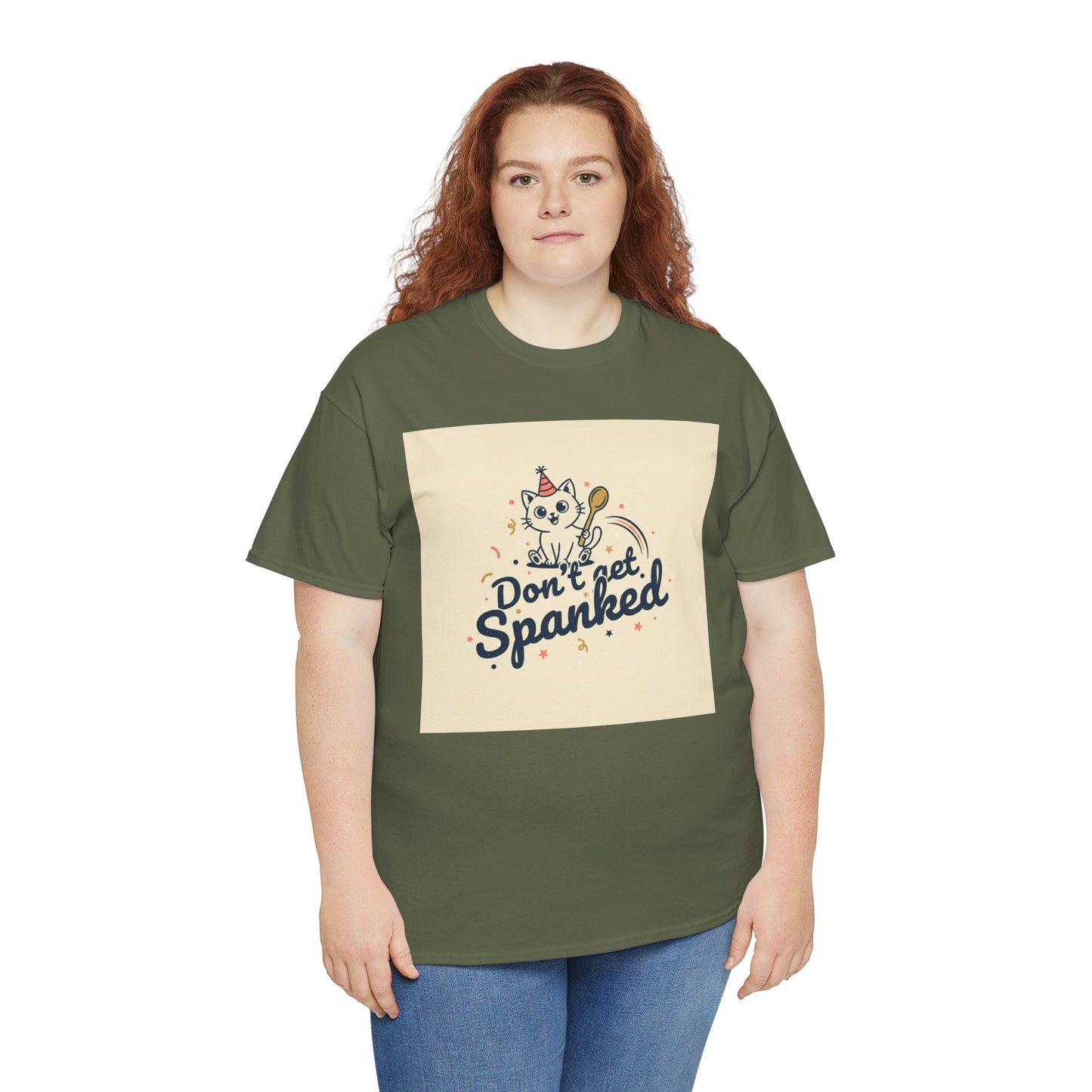 Don’t Get Spanked Cat Tee — Cute Retro Kitten Graphic T-Shirt Printify