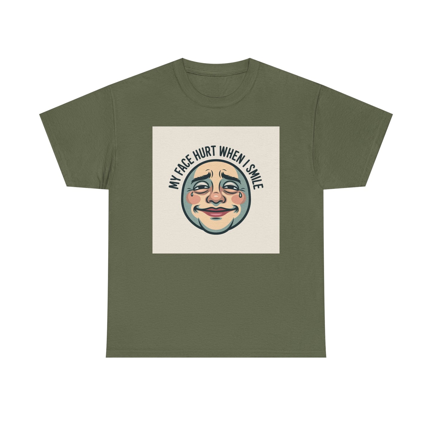 Graphic Tee — “My Face Hurt When I Smile” Vintage Sad Clown Laughing Design