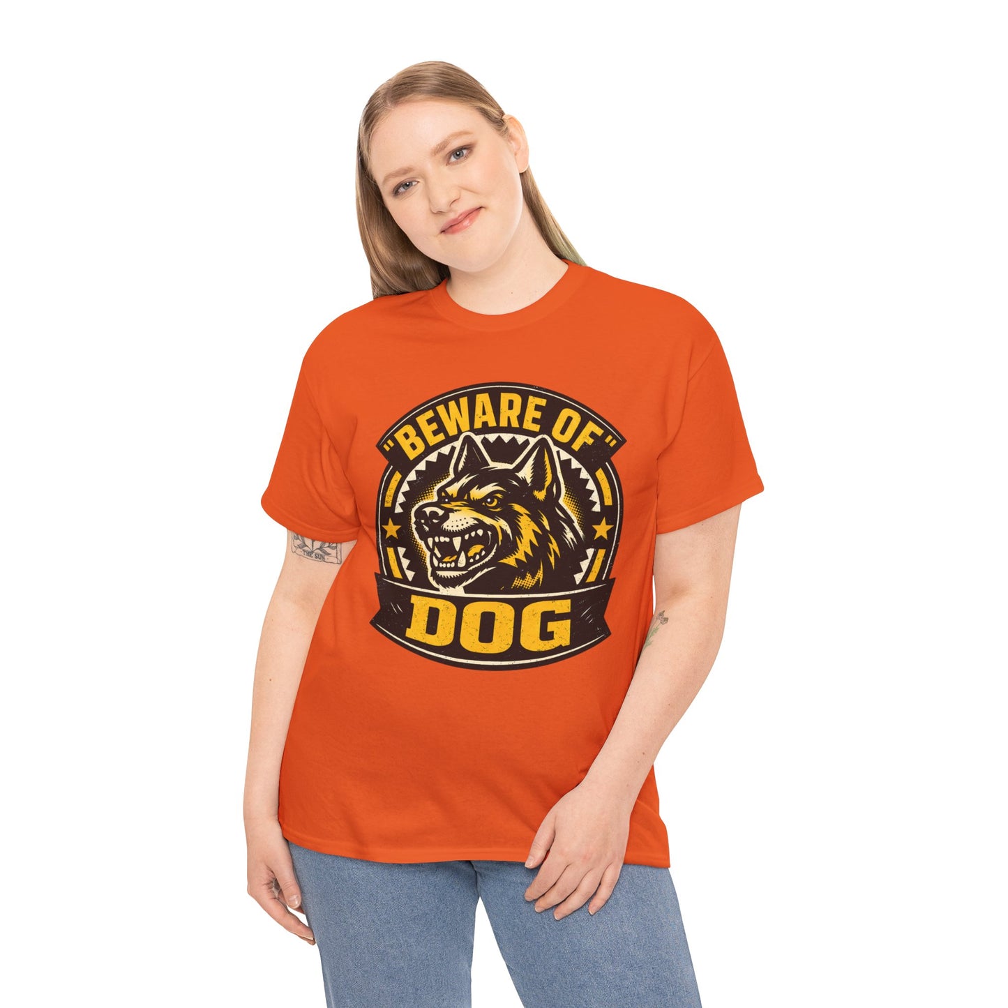 Beware of Dog T-Shirt — Retro Aggressive Dog Warning Graphic Tee Printify