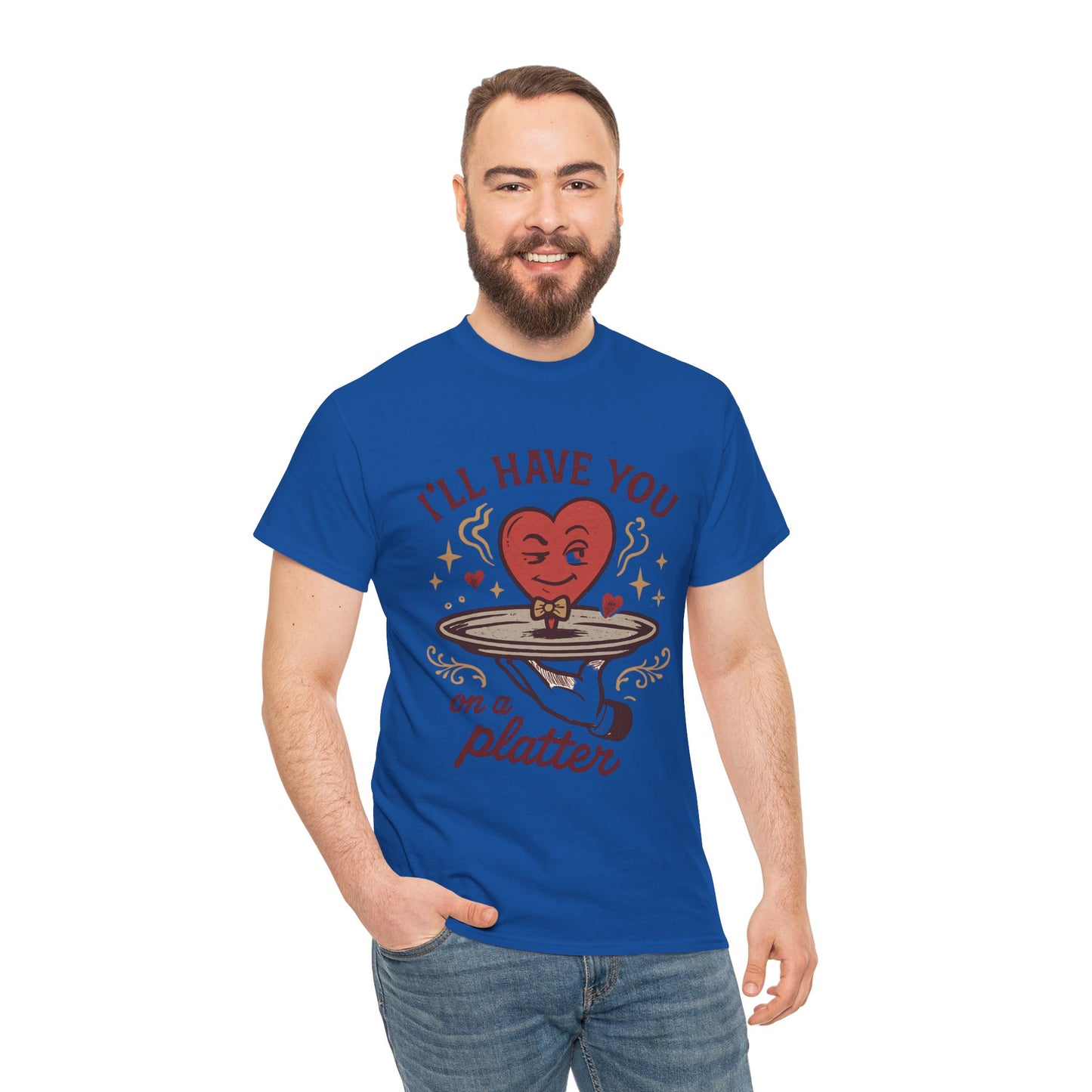 Valentine Heart on a Platter T-Shirt — I'll Have You on a Platter Cute Romantic Tee