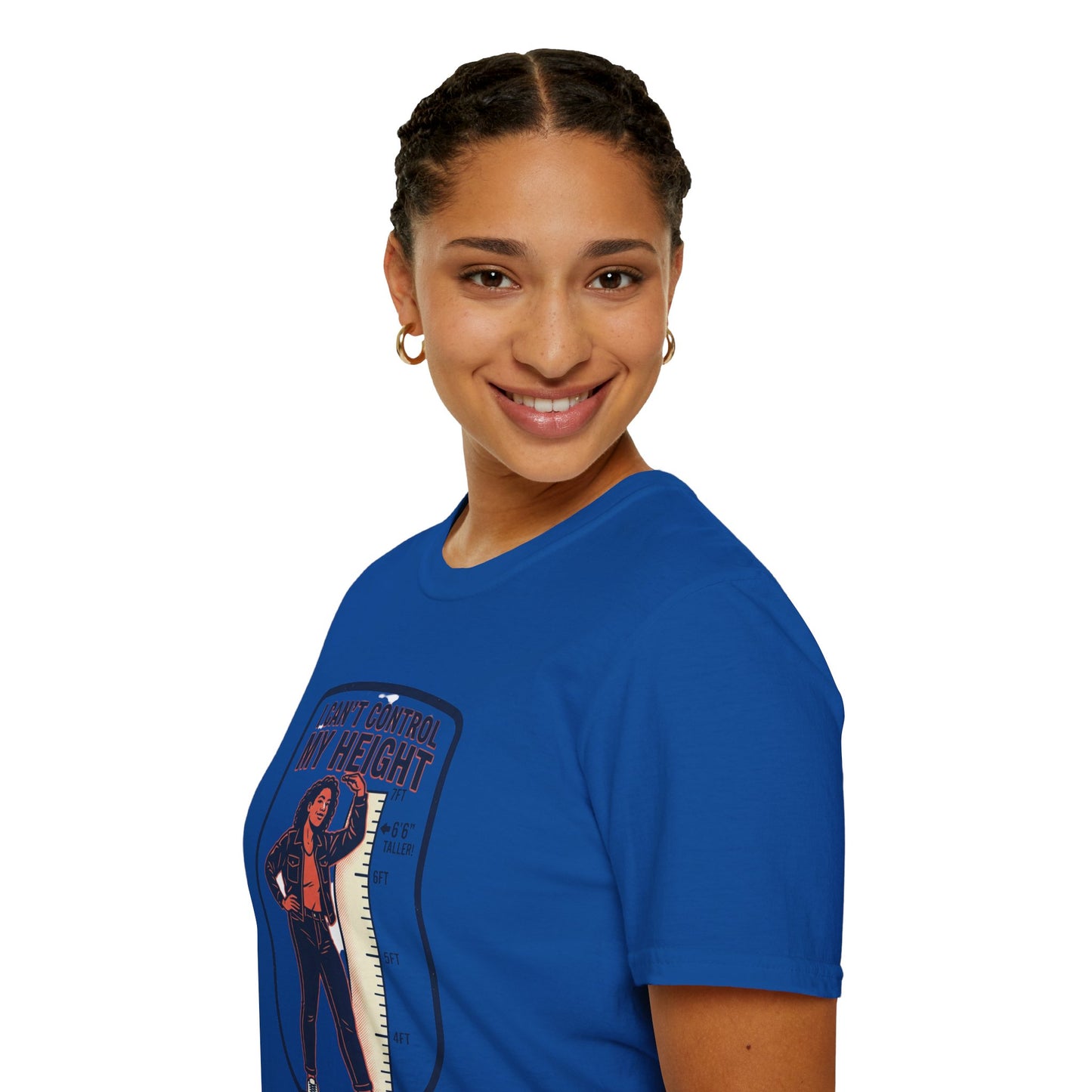 "I Can't Control My Height" Funny Tall Woman Graphic Tee