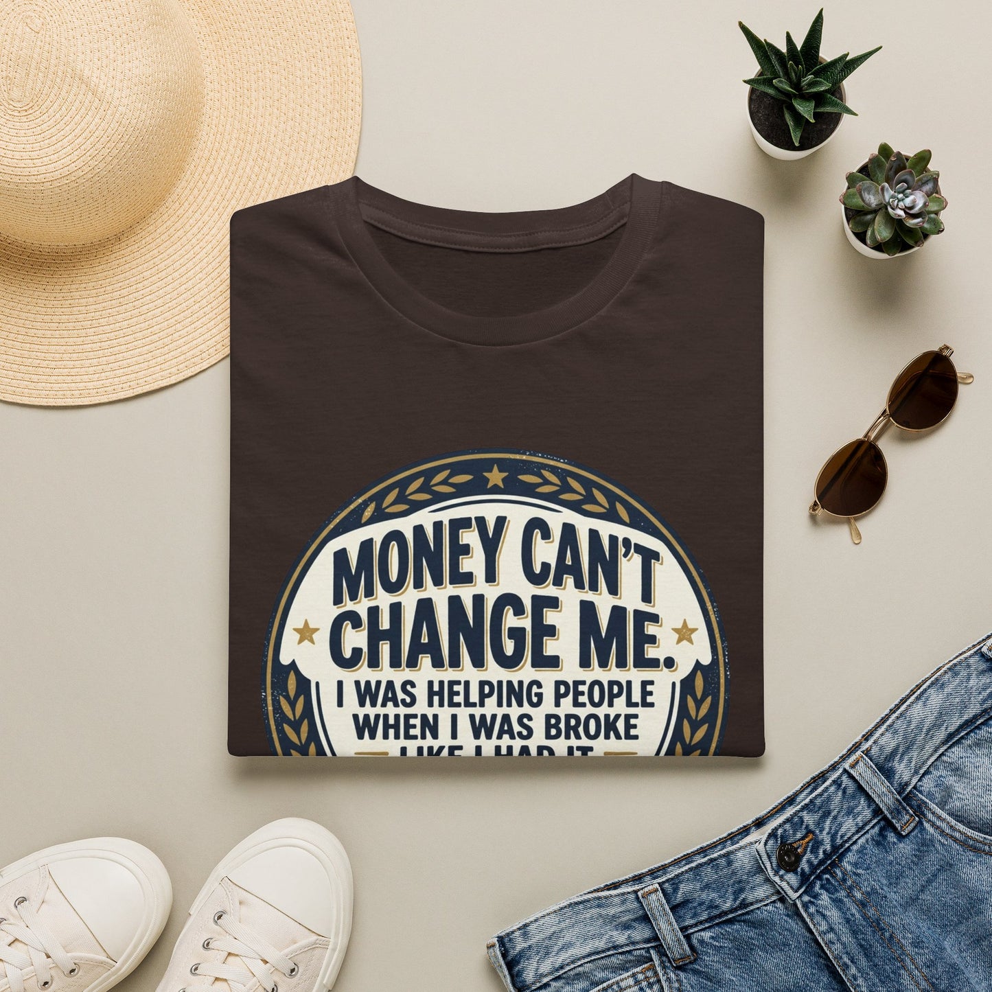 "Money Can't Change Me" Inspirational Vintage Graphic Tee