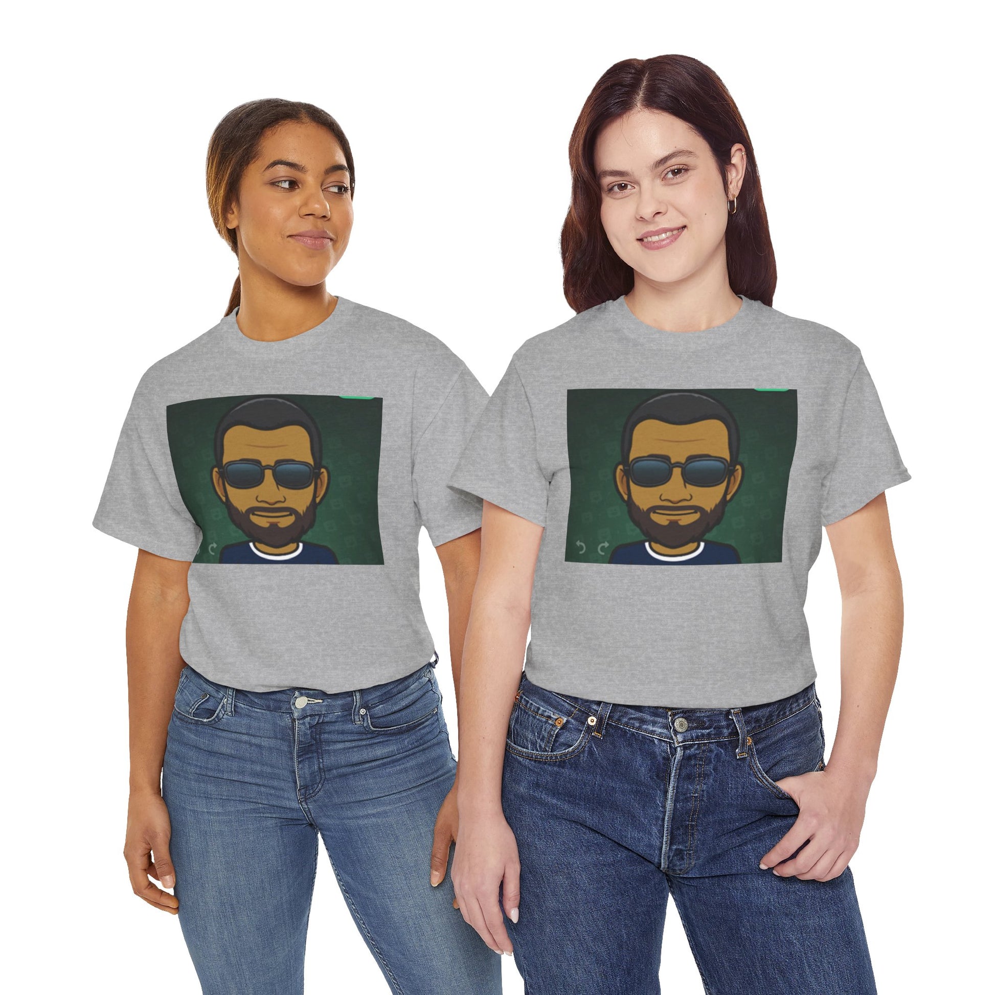 Bitmoji Portrait Tee — Cool Sunglasses Avatar Graphic T-Shirt Printify