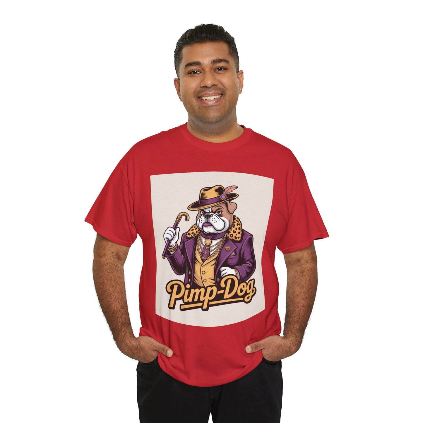 Pimp-Dog Graphic Tee — Retro Bulldog Character Shirt Printify