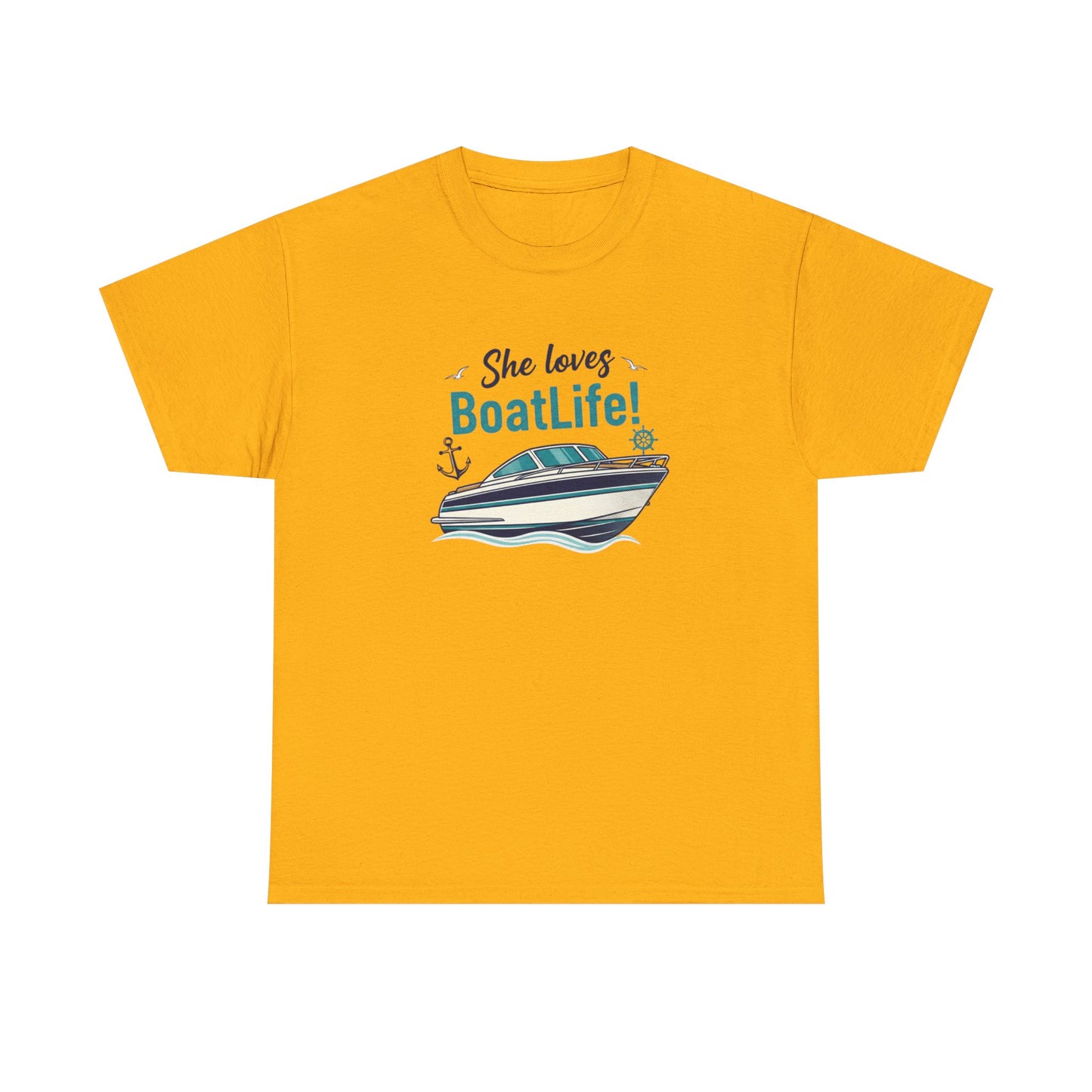 Boat Life T-Shirt — "She Loves BoatLife!" Graphic Tee for Boating Fans
