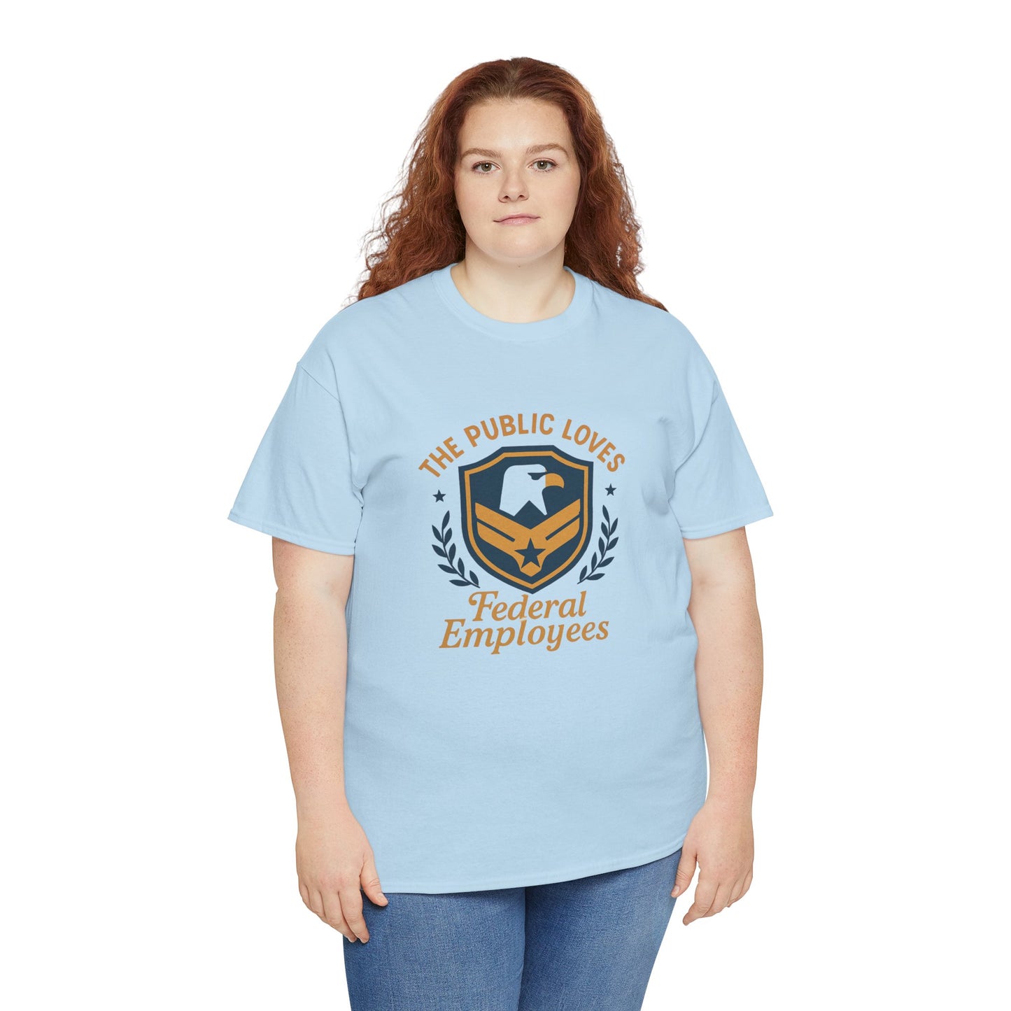 Federal Employees Tee – “The Public Loves Federal Employees” Patriotic Badge Shirt