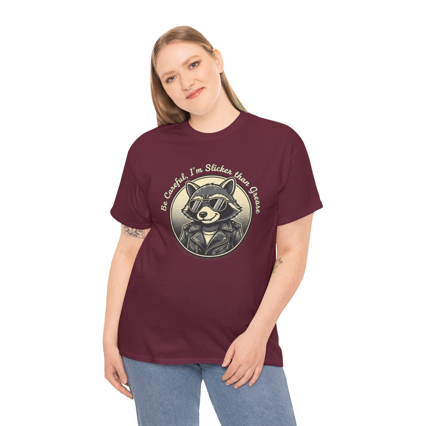 Raccoon Detective Graphic Tee — "Be Careful I’m Watching Your Snacks" Vintage Badge T-Shirt