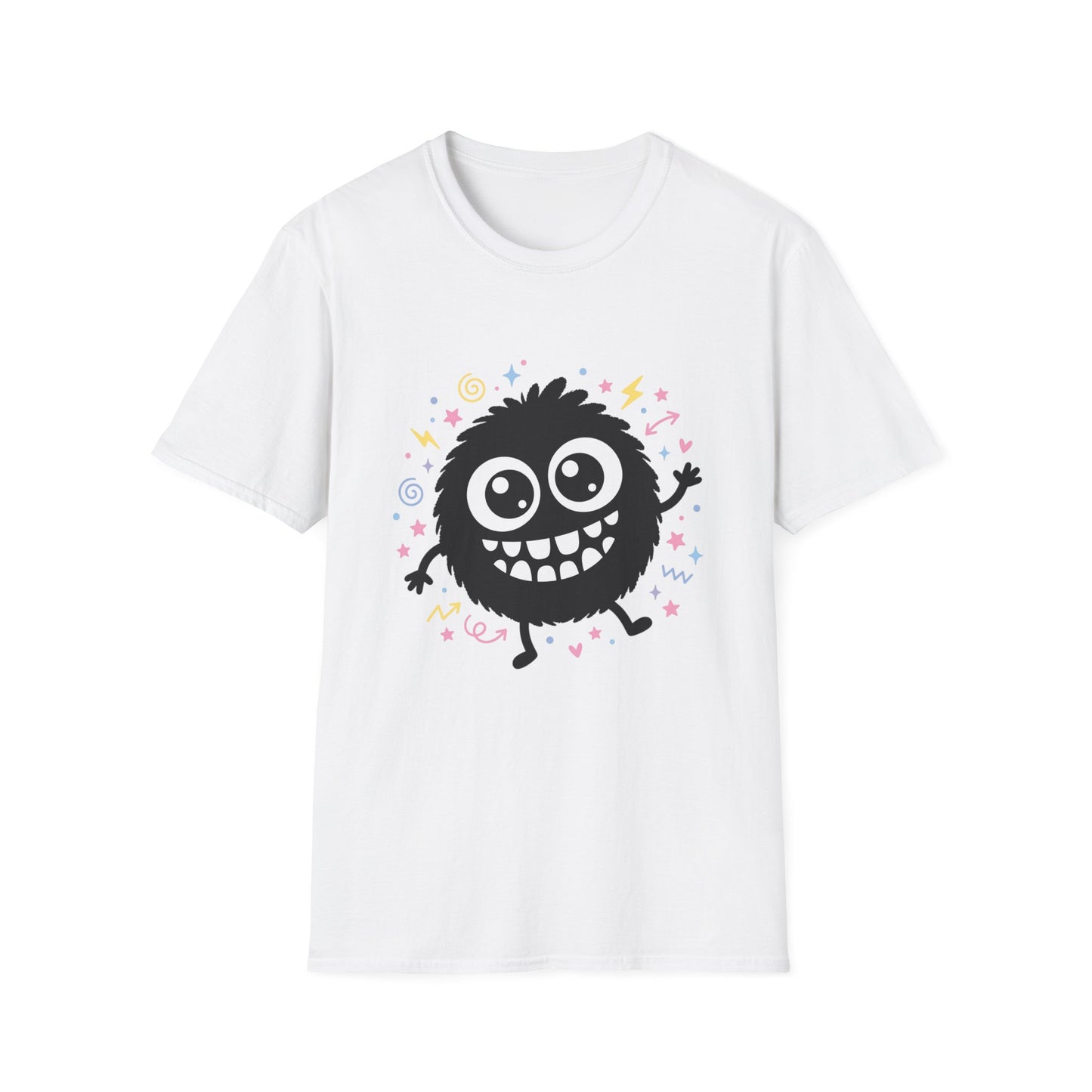 Cute Fuzzy Monster T-Shirt — Playful Cartoon Graphic Tee for Kids & Adults