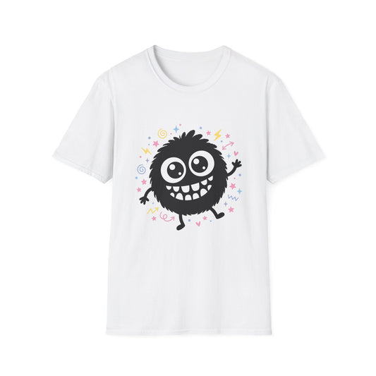 Cute Fuzzy Monster T-Shirt — Playful Cartoon Graphic Tee for Kids & Adults